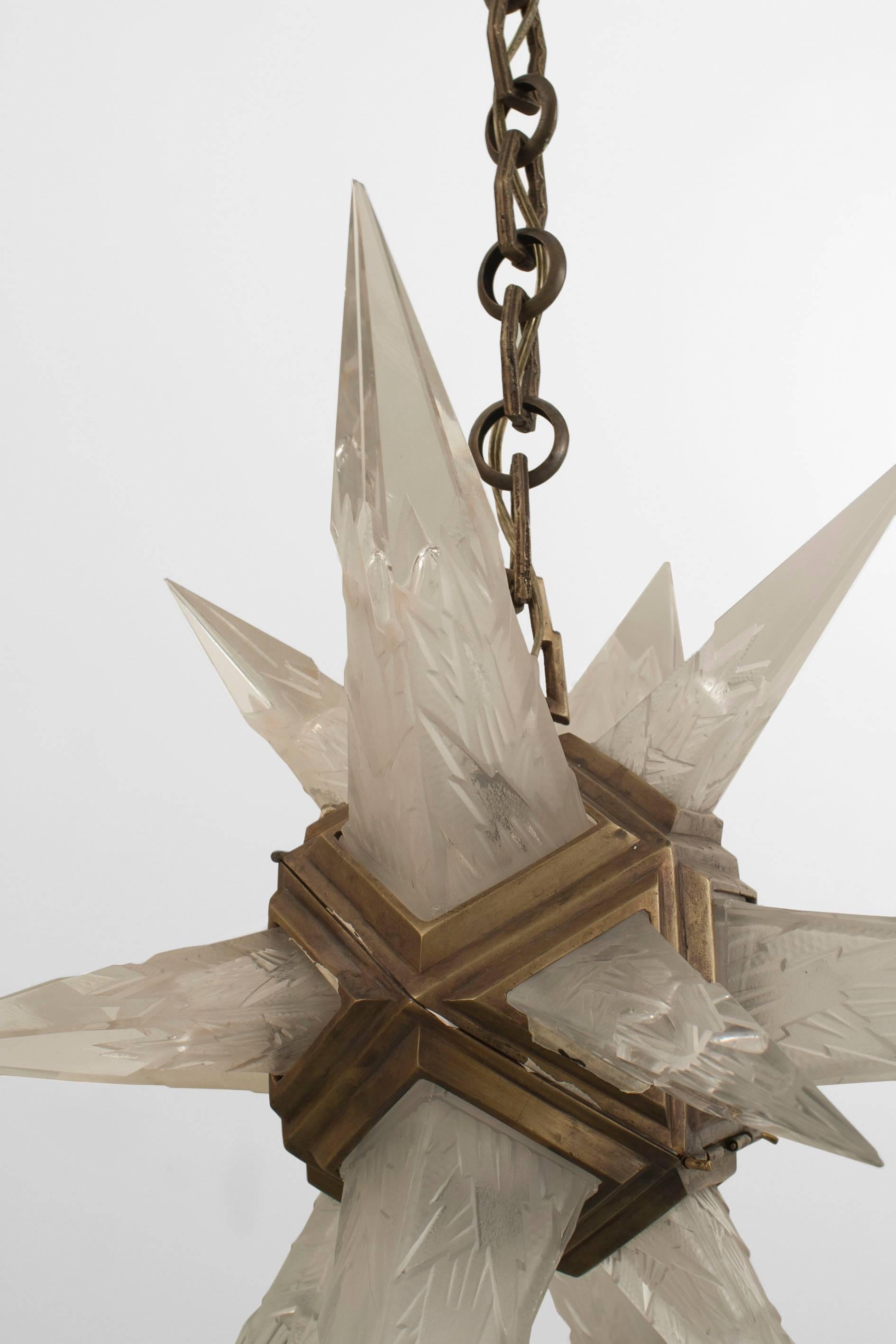 20th Century American Art Deco Star Form Chandelier, 1930s