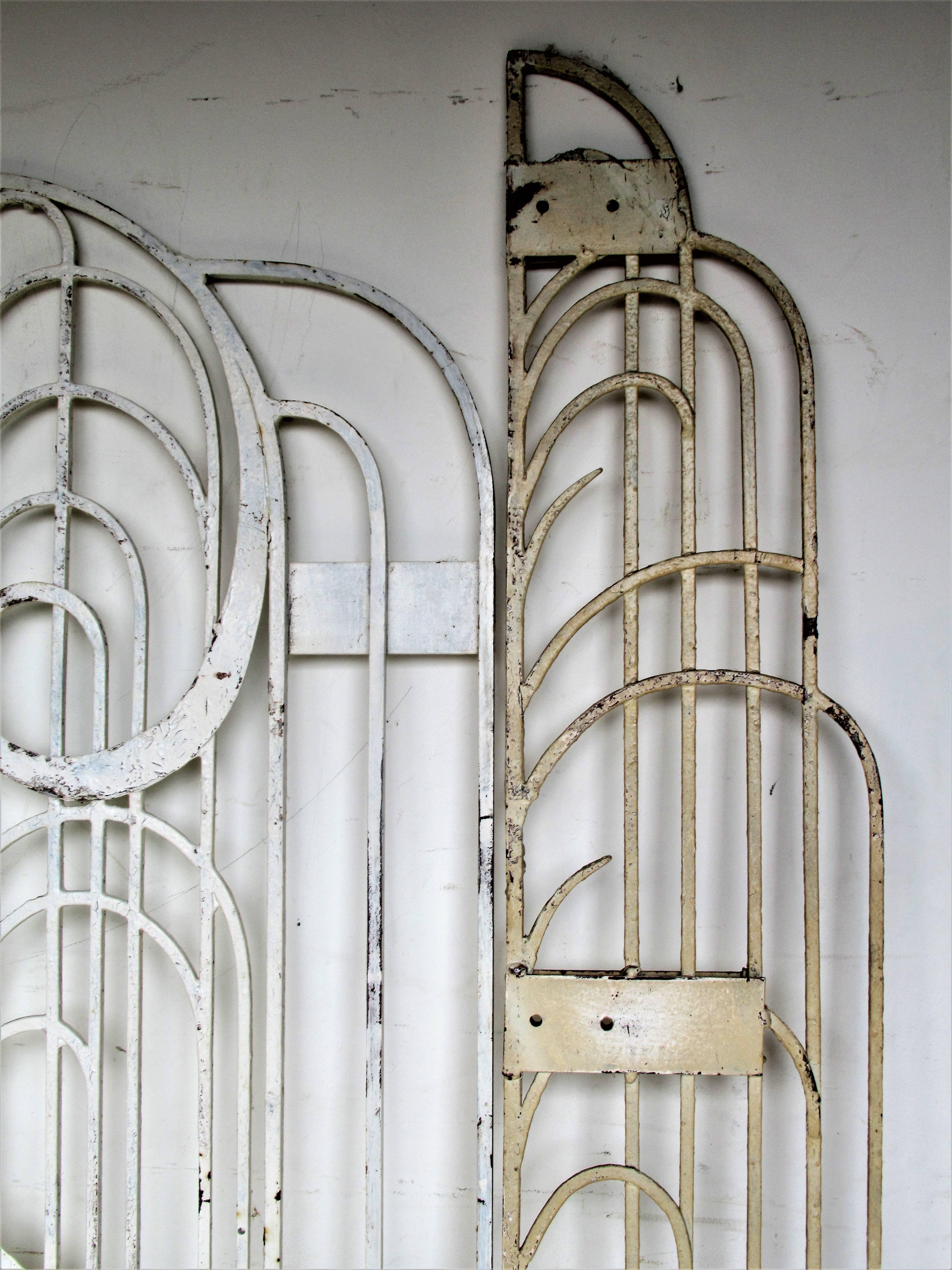 American Art Deco Architectural Hand Wrought Iron Gates 4