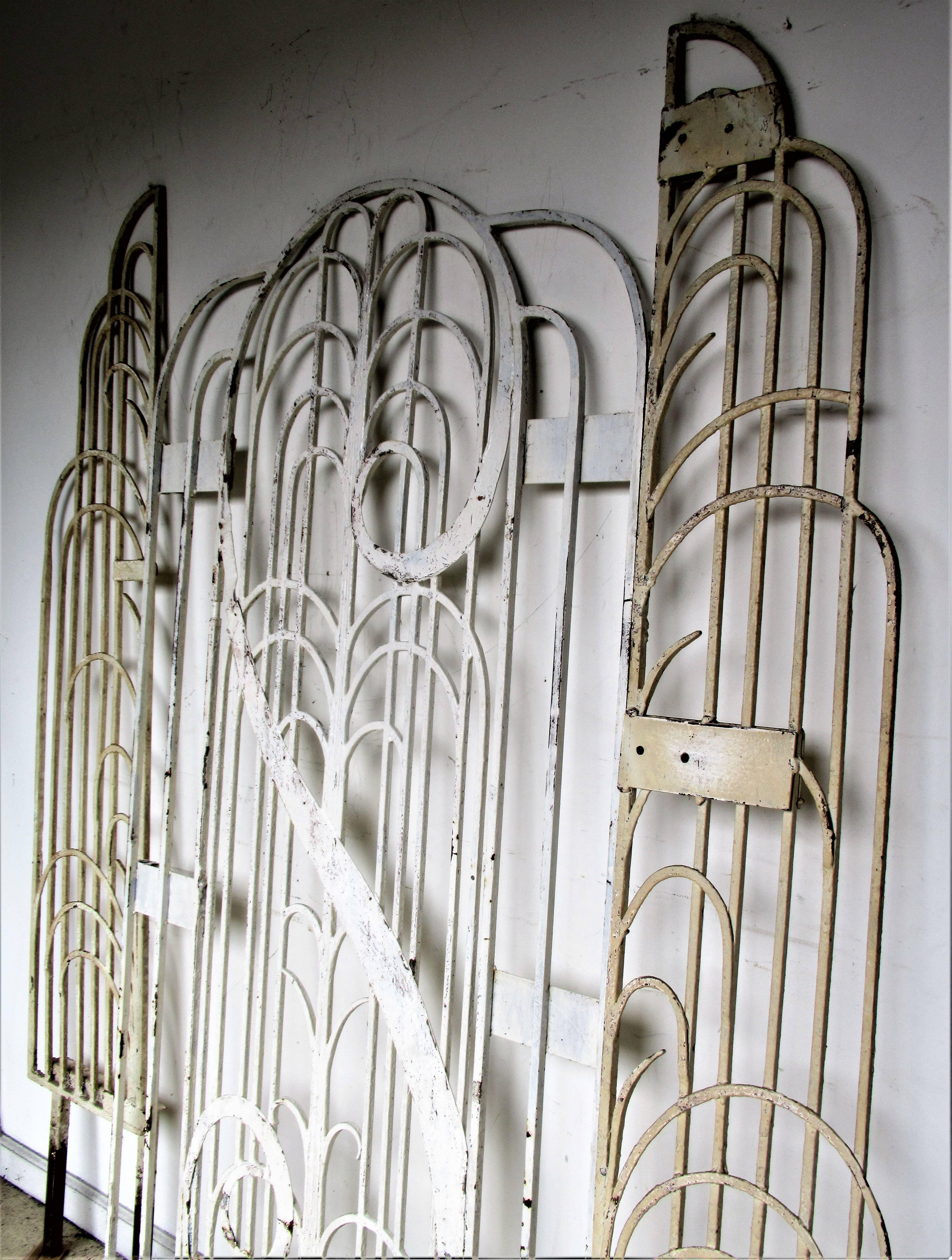 American Art Deco Architectural Hand Wrought Iron Gates 5
