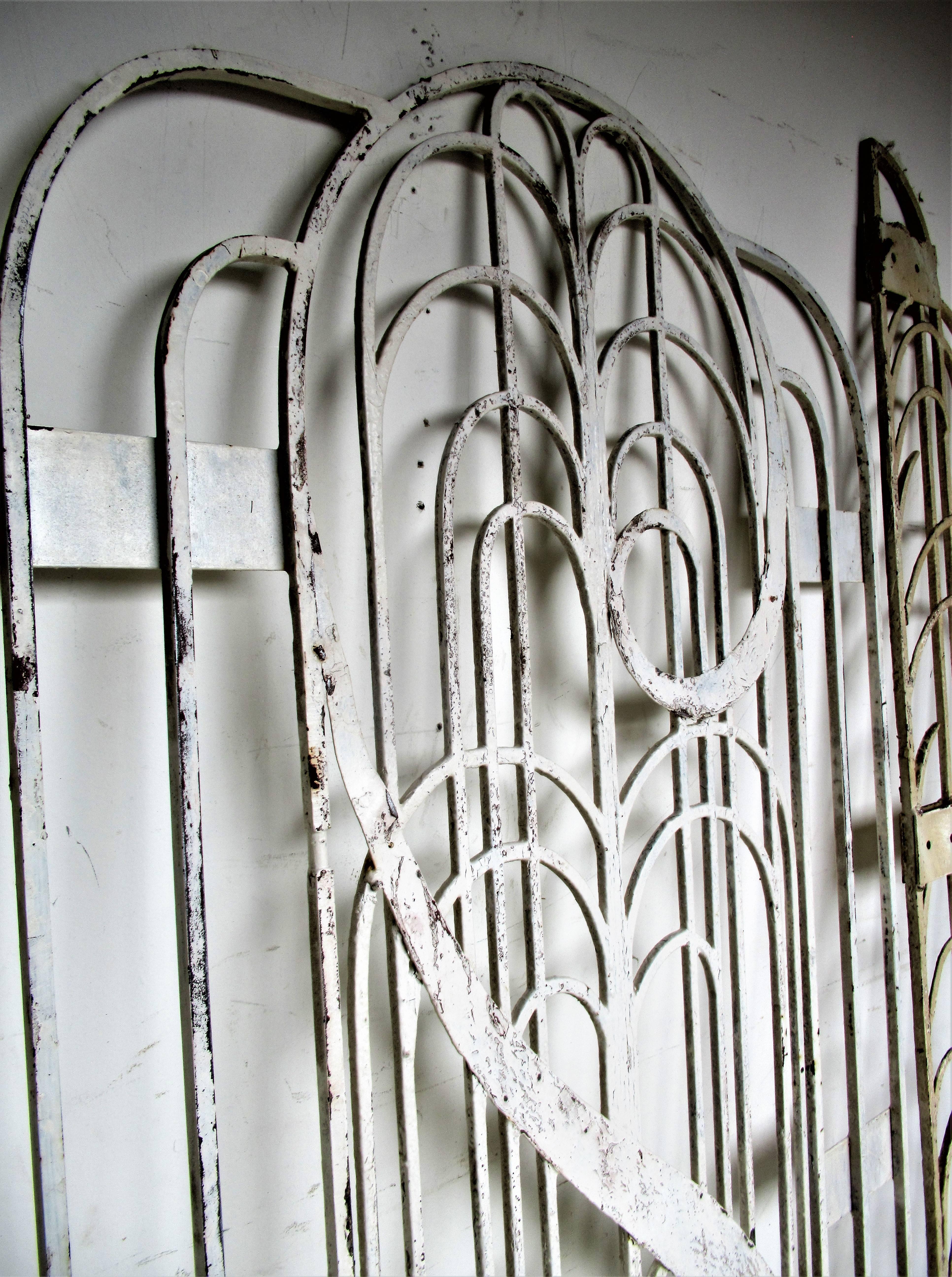 American Art Deco Architectural Hand Wrought Iron Gates 7
