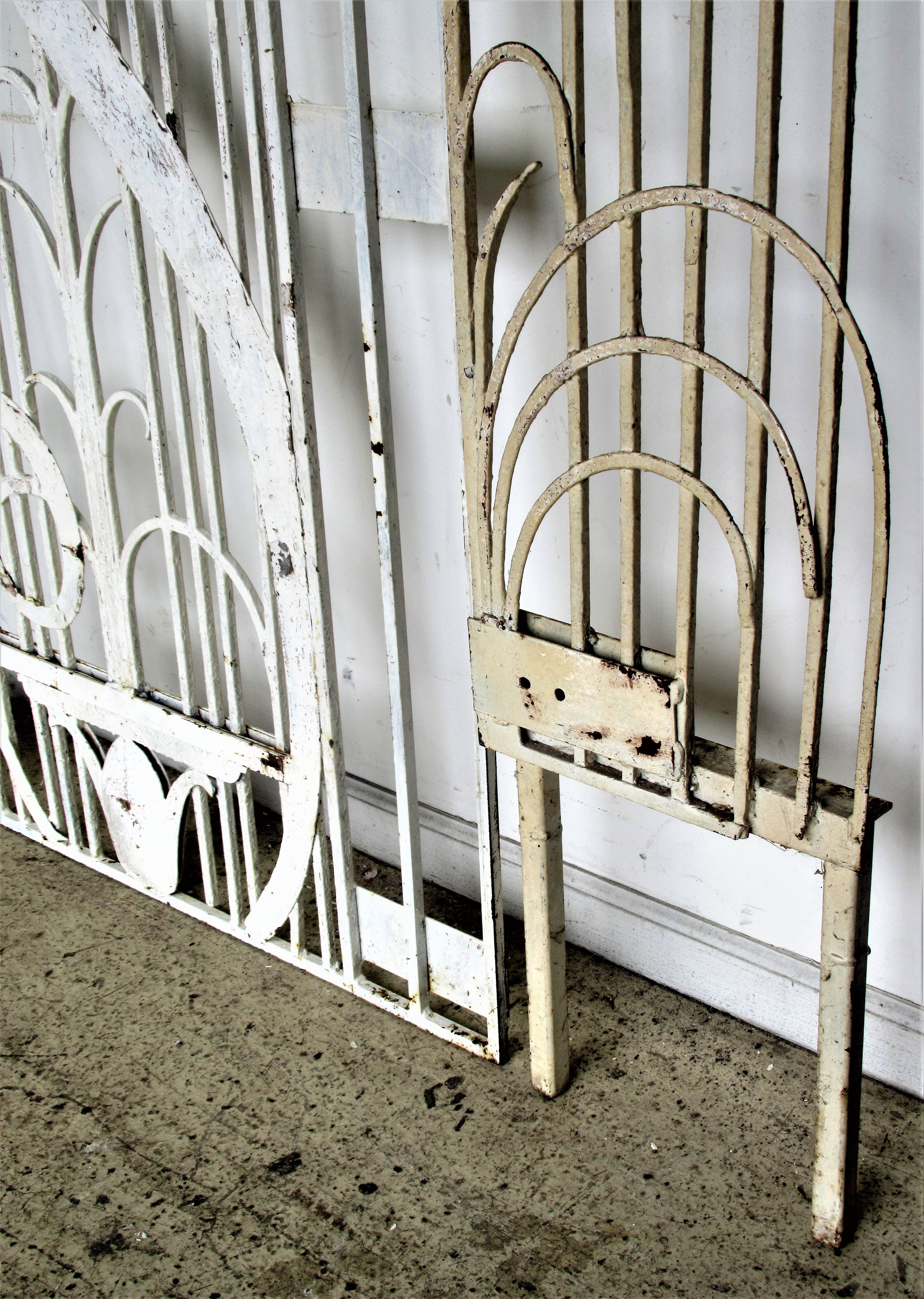 American Art Deco Architectural Hand Wrought Iron Gates 1
