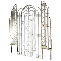 Vintage American Art Deco Architectural Hand Wrought Iron Gates