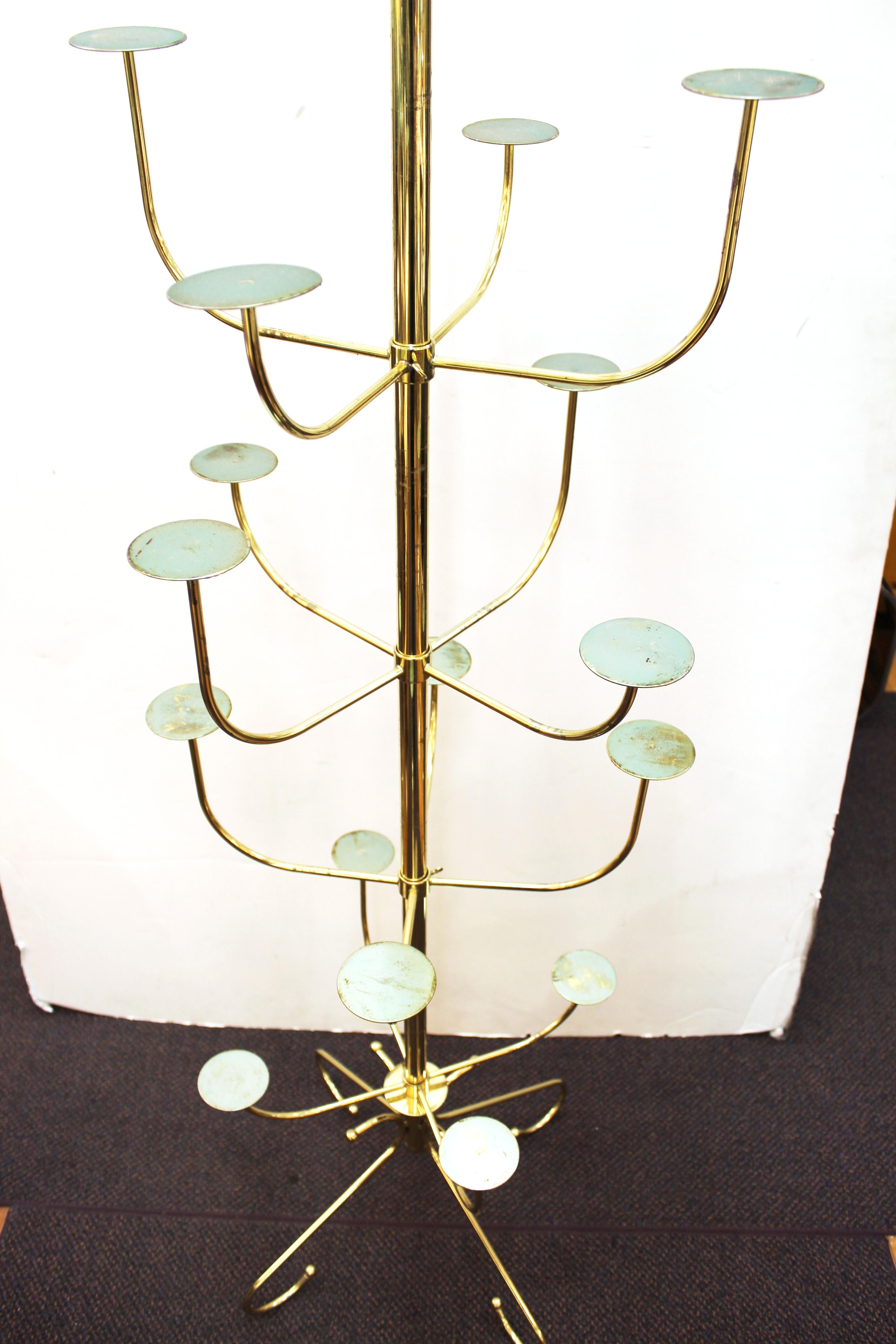 American Art Deco Brass Rotating Hat Stand with Six Tiers 6