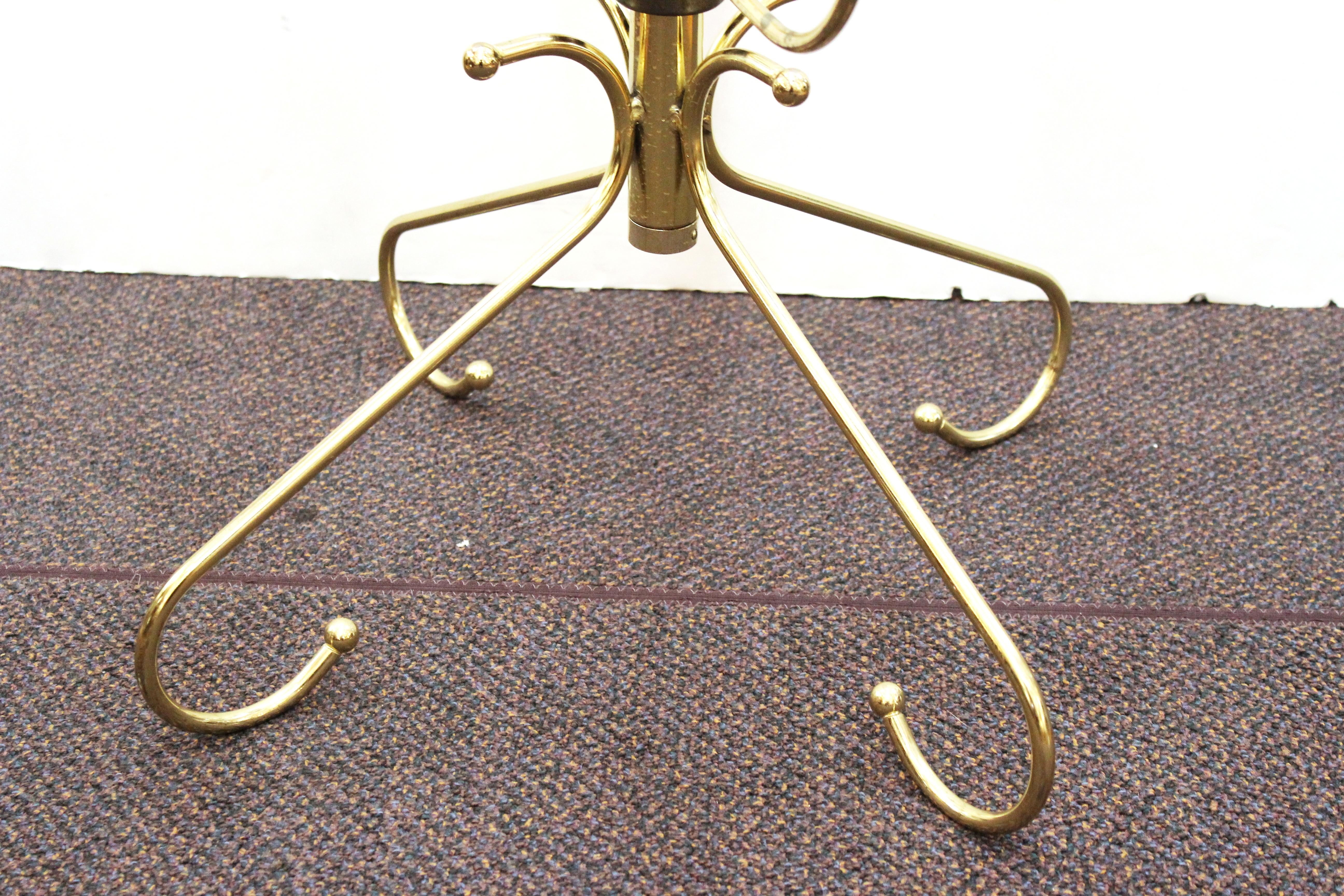Mid-20th Century American Art Deco Brass Rotating Hat Stand with Six Tiers