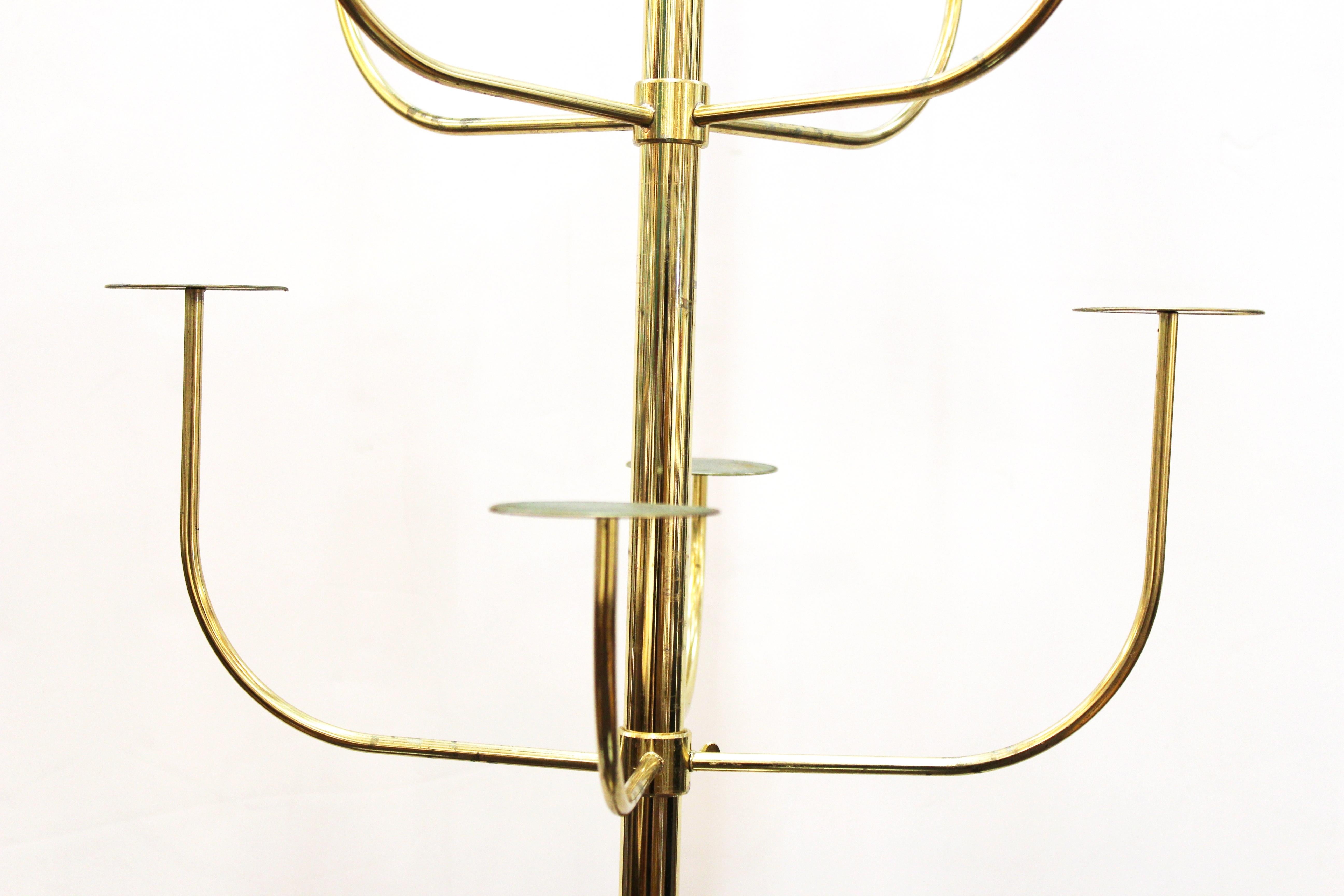 American Art Deco Brass Rotating Hat Stand with Six Tiers 1