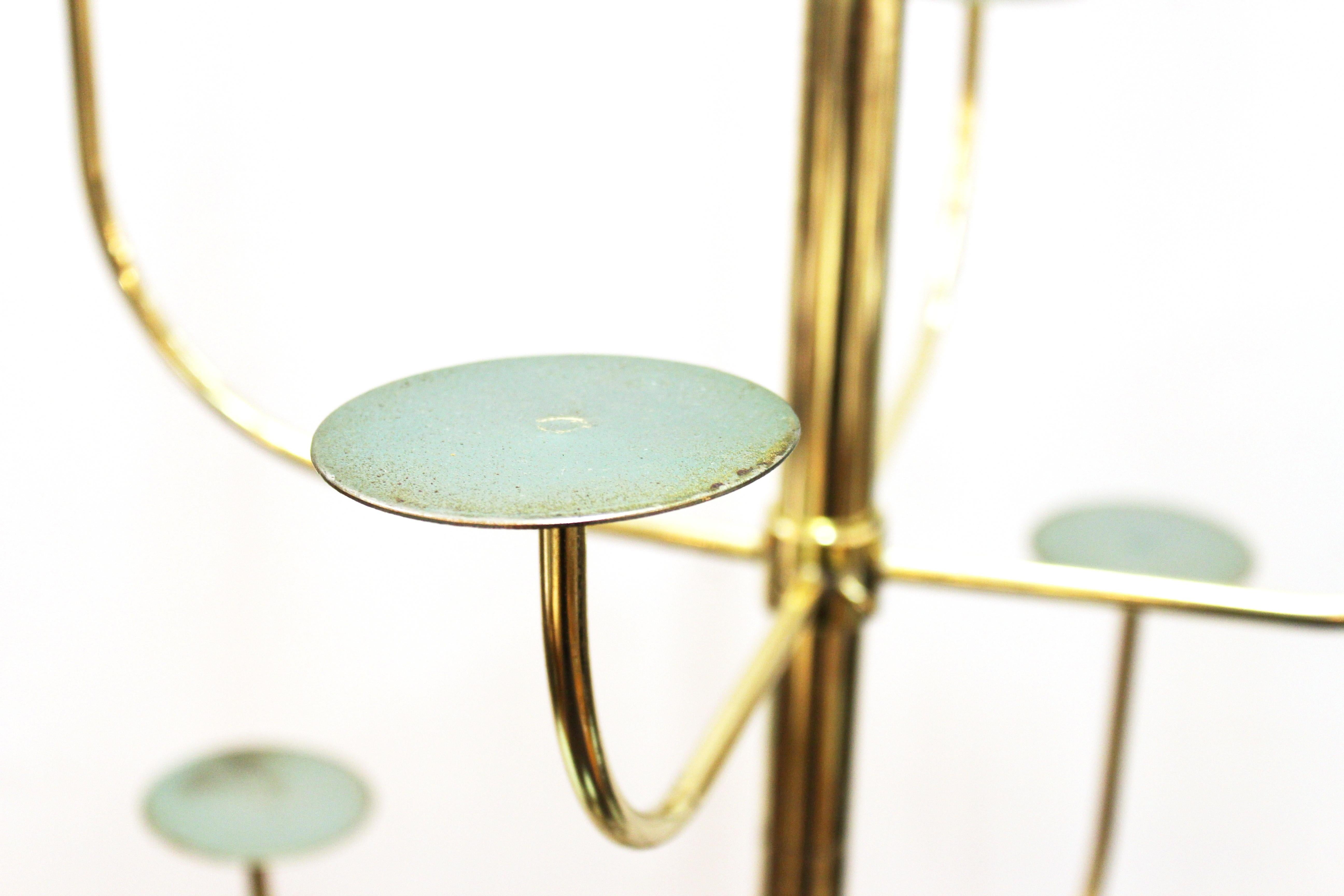 American Art Deco Brass Rotating Hat Stand with Six Tiers 2
