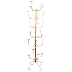 American Art Deco Brass Rotating Hat Stand with Six Tiers