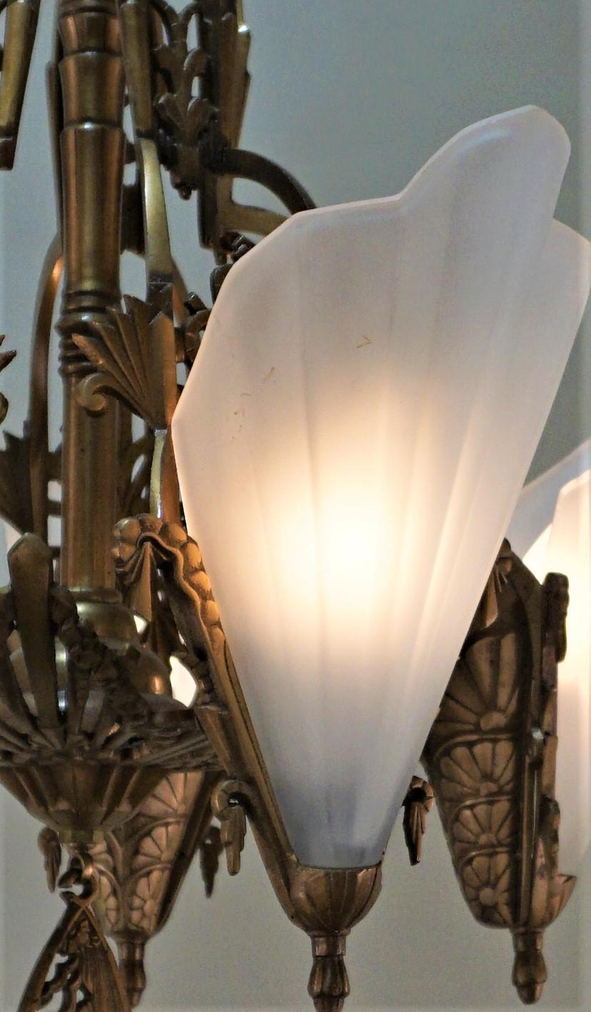 art deco glass chandelier