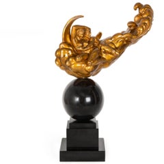 Scultura in bronzo Art Deco americana "Luna di miele" di Anthony de Francisci