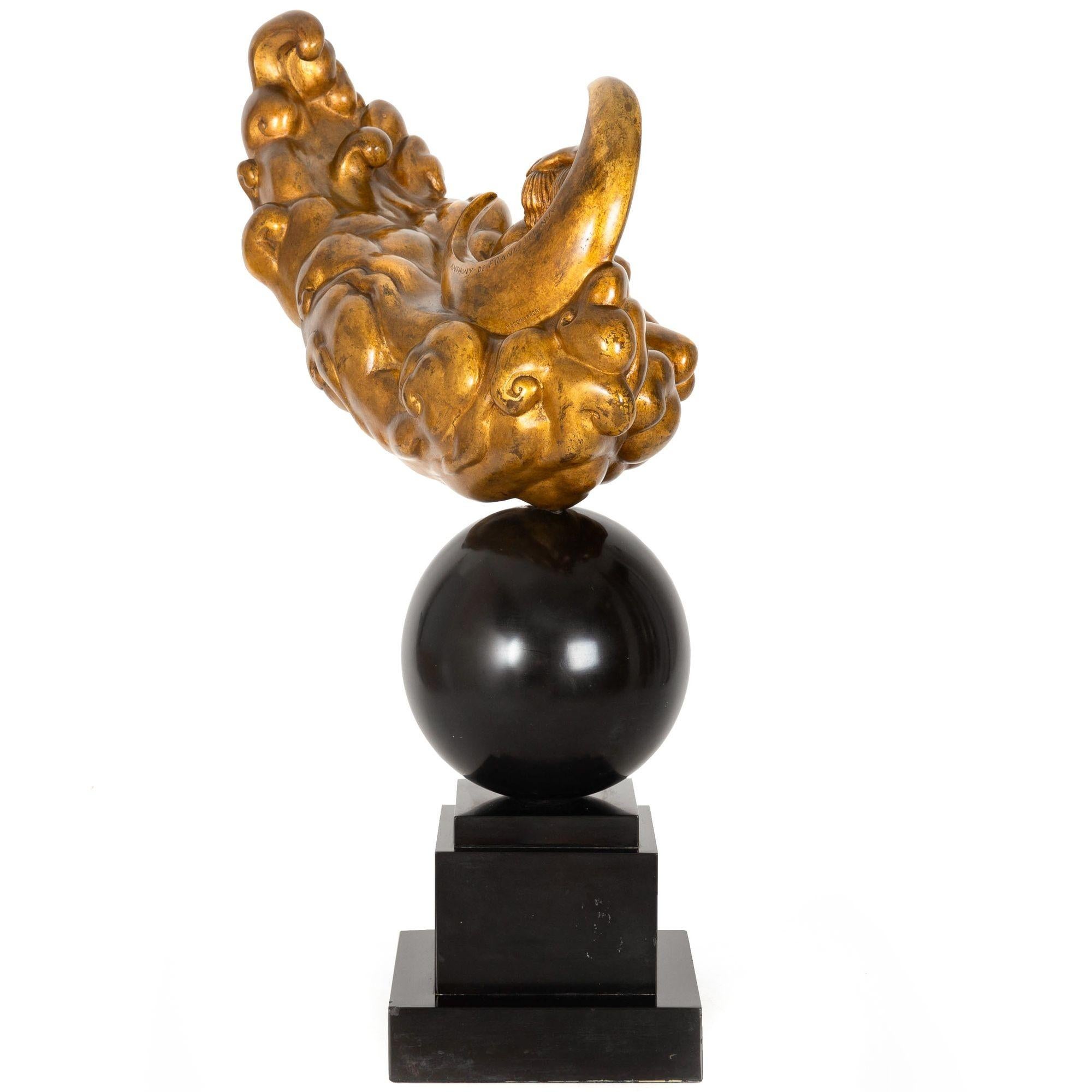Gilt American Art Deco Bronze Sculpture “Honeymoon” Anthony de Francisci