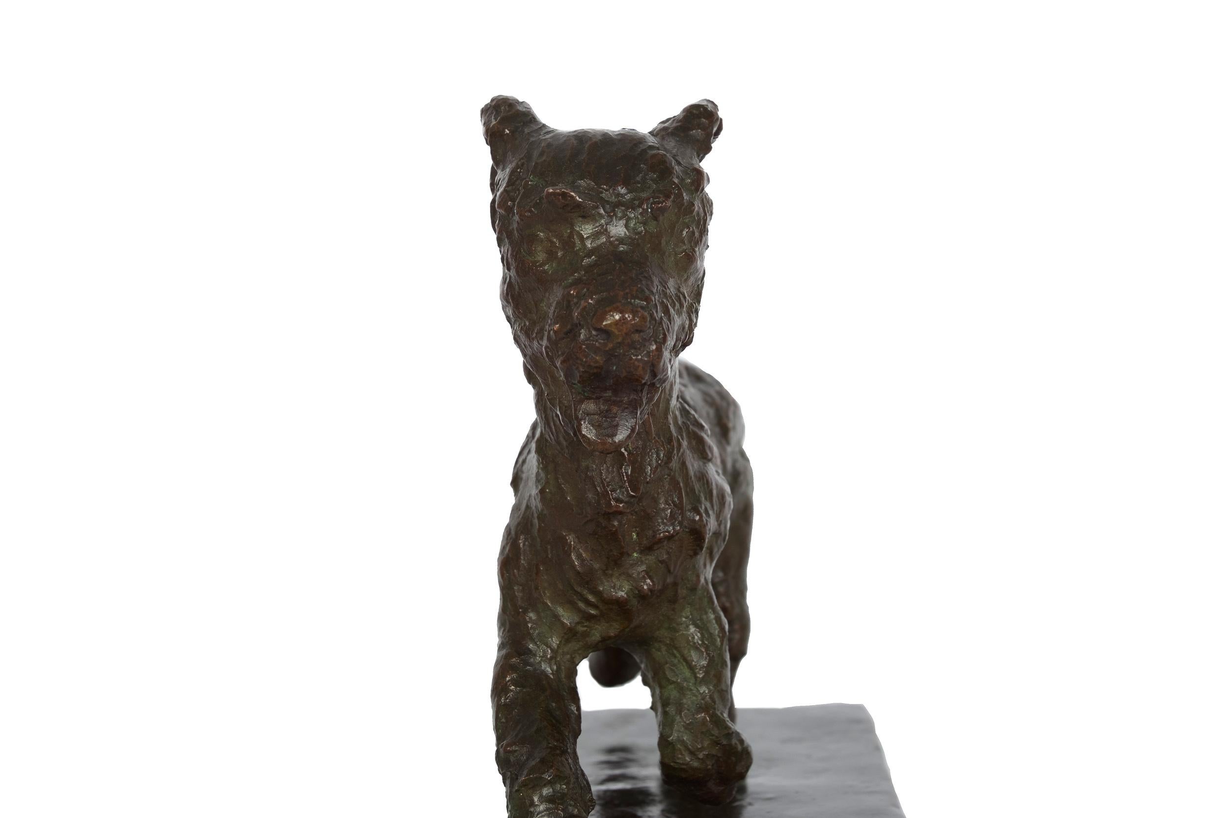 American Art Deco Bronze Sculpture of Running Terrier Dog by Edith B. Parsons 8