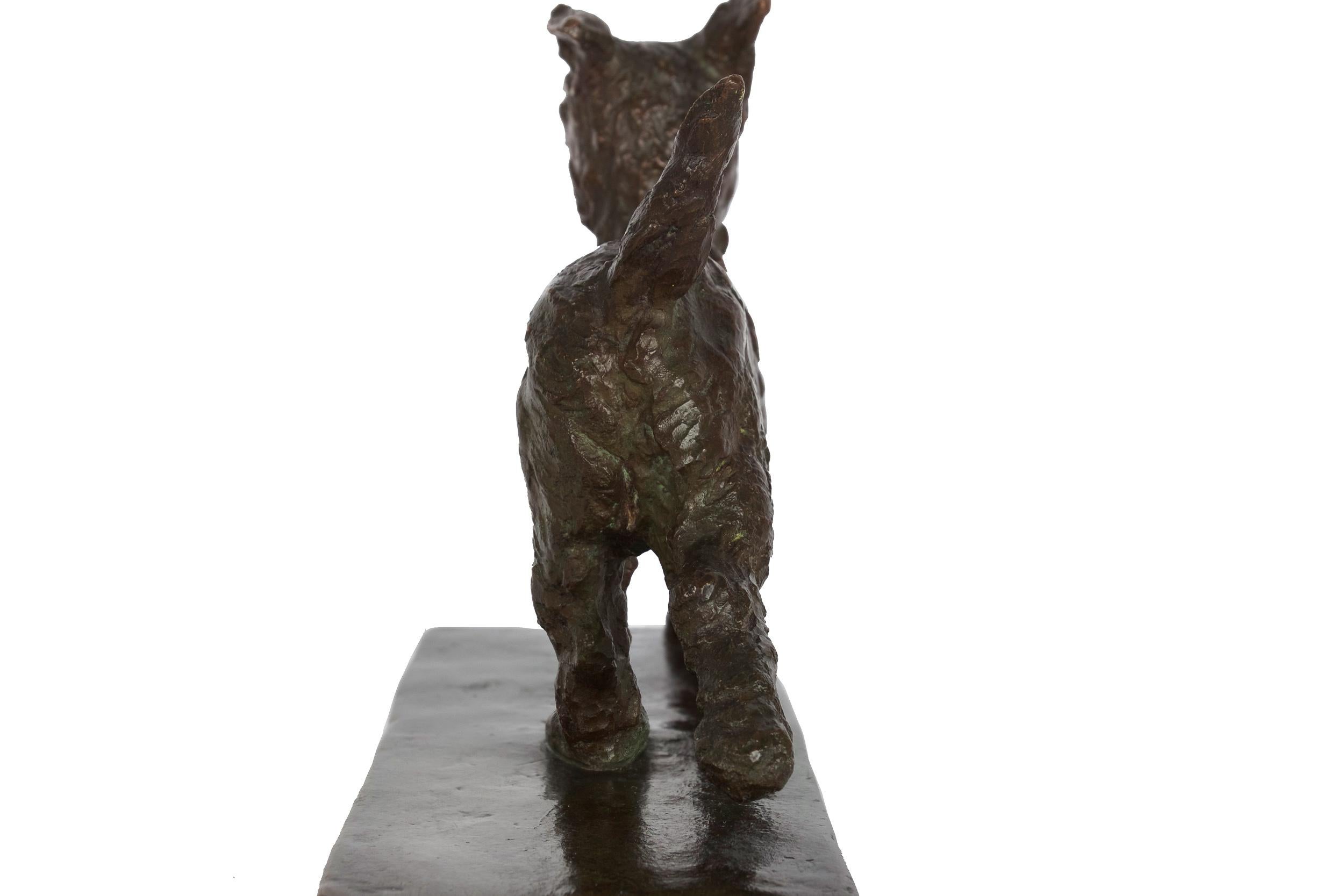 American Art Deco Bronze Sculpture of Running Terrier Dog by Edith B. Parsons 10