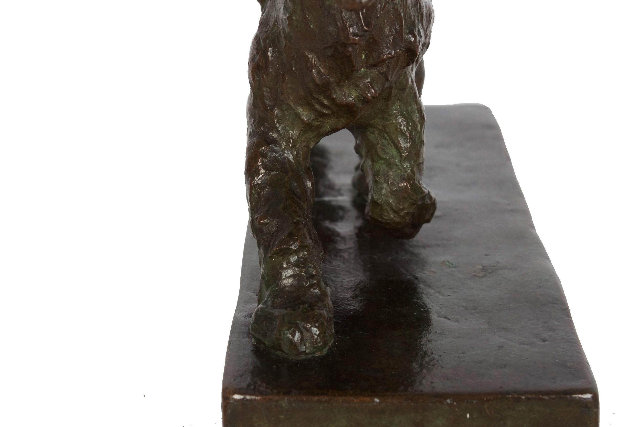 American Art Deco Bronze Sculpture of Running Terrier Dog by Edith B. Parsons 11