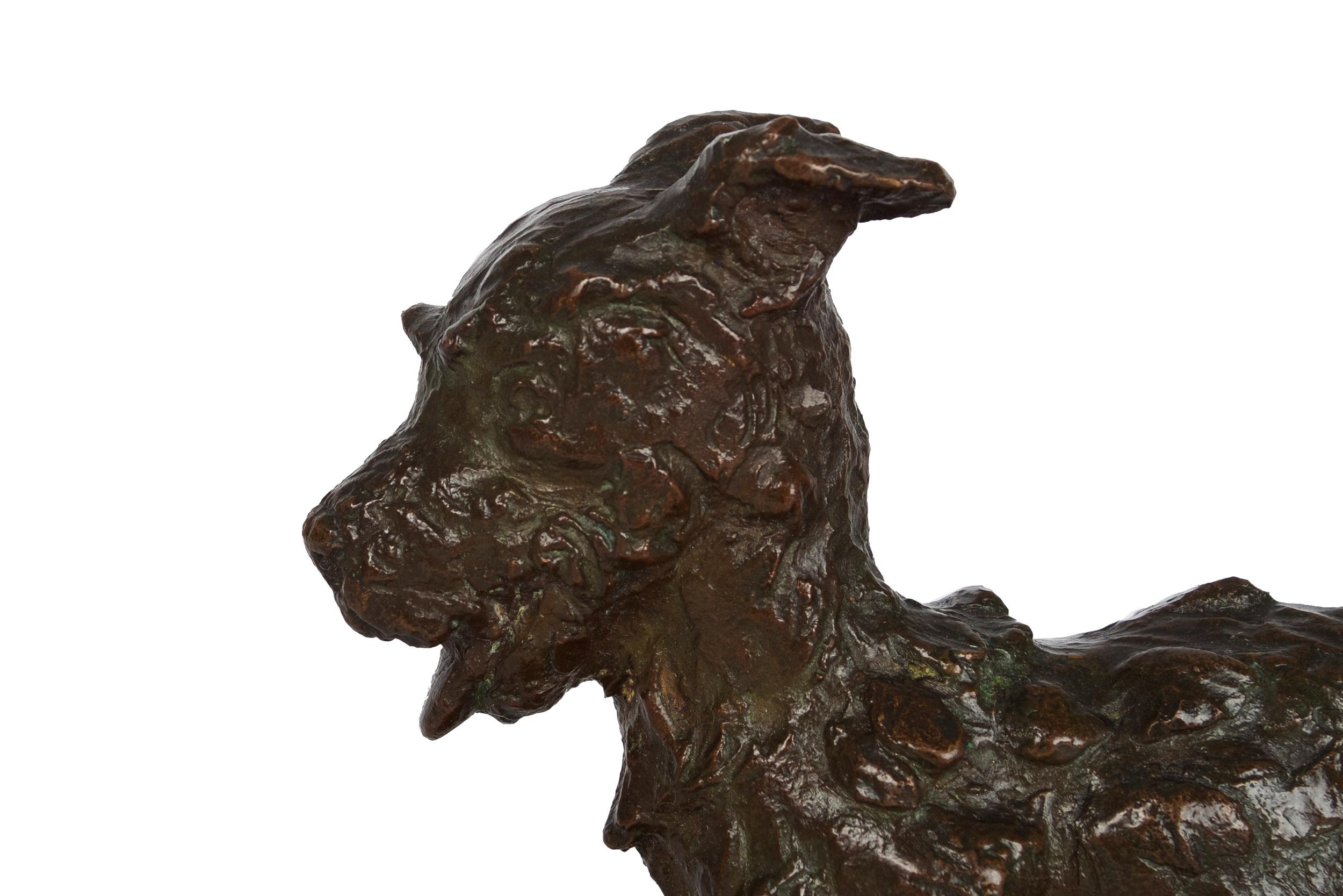 American Art Deco Bronze Sculpture of Running Terrier Dog by Edith B. Parsons 2
