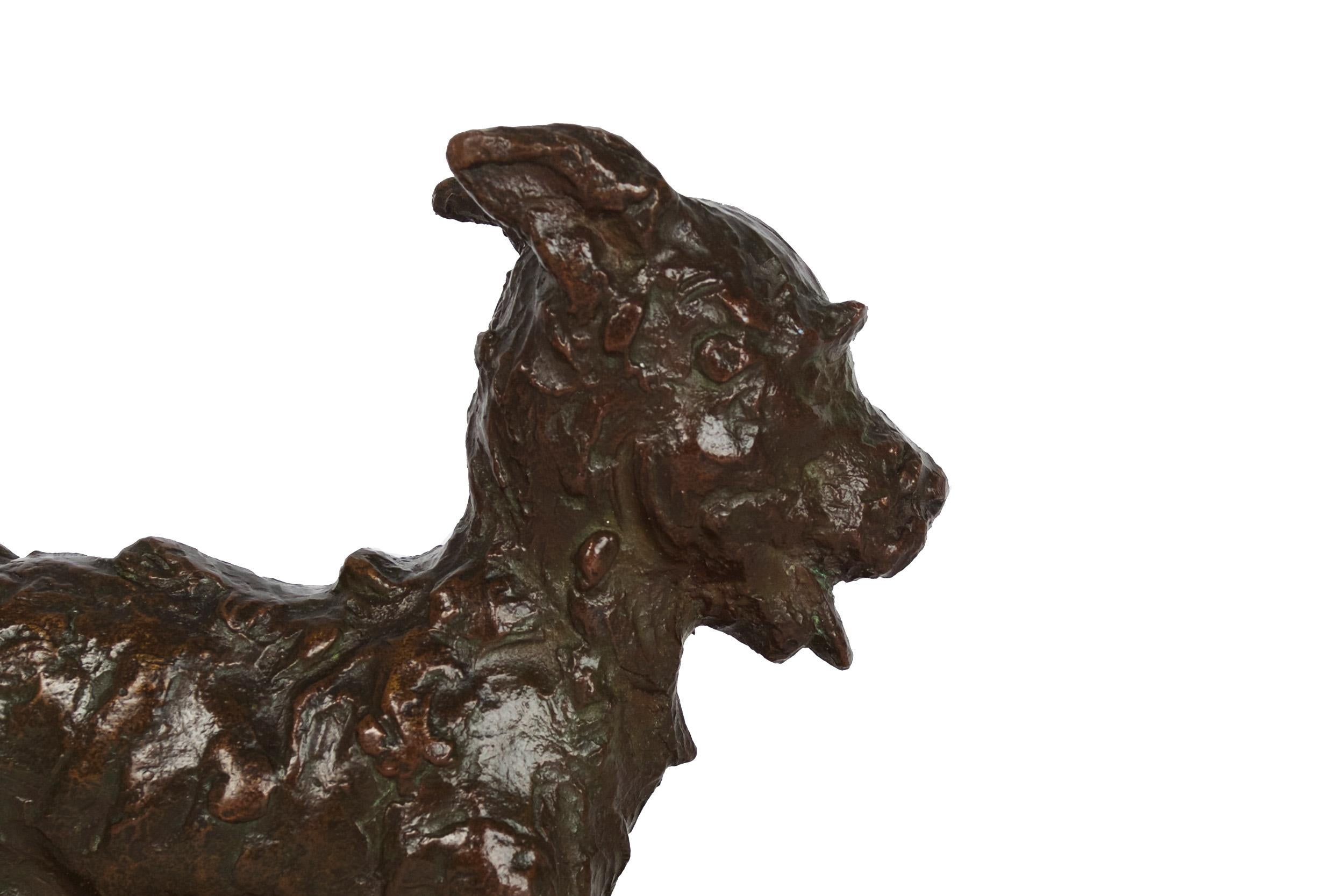American Art Deco Bronze Sculpture of Running Terrier Dog by Edith B. Parsons 3