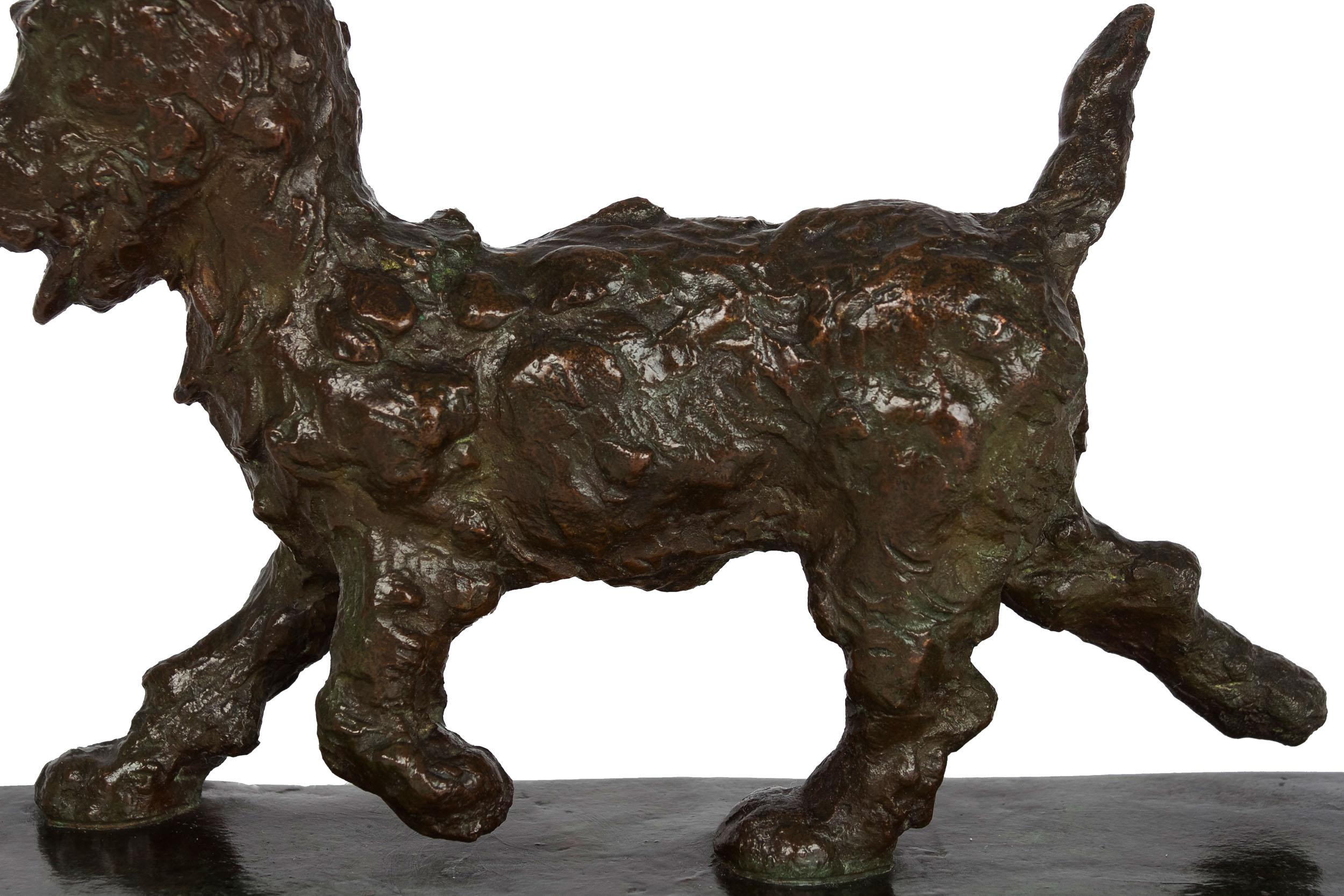 American Art Deco Bronze Sculpture of Running Terrier Dog by Edith B. Parsons 4