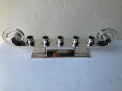 American Art Deco candelabra chrome glass  attributed to James Amster .