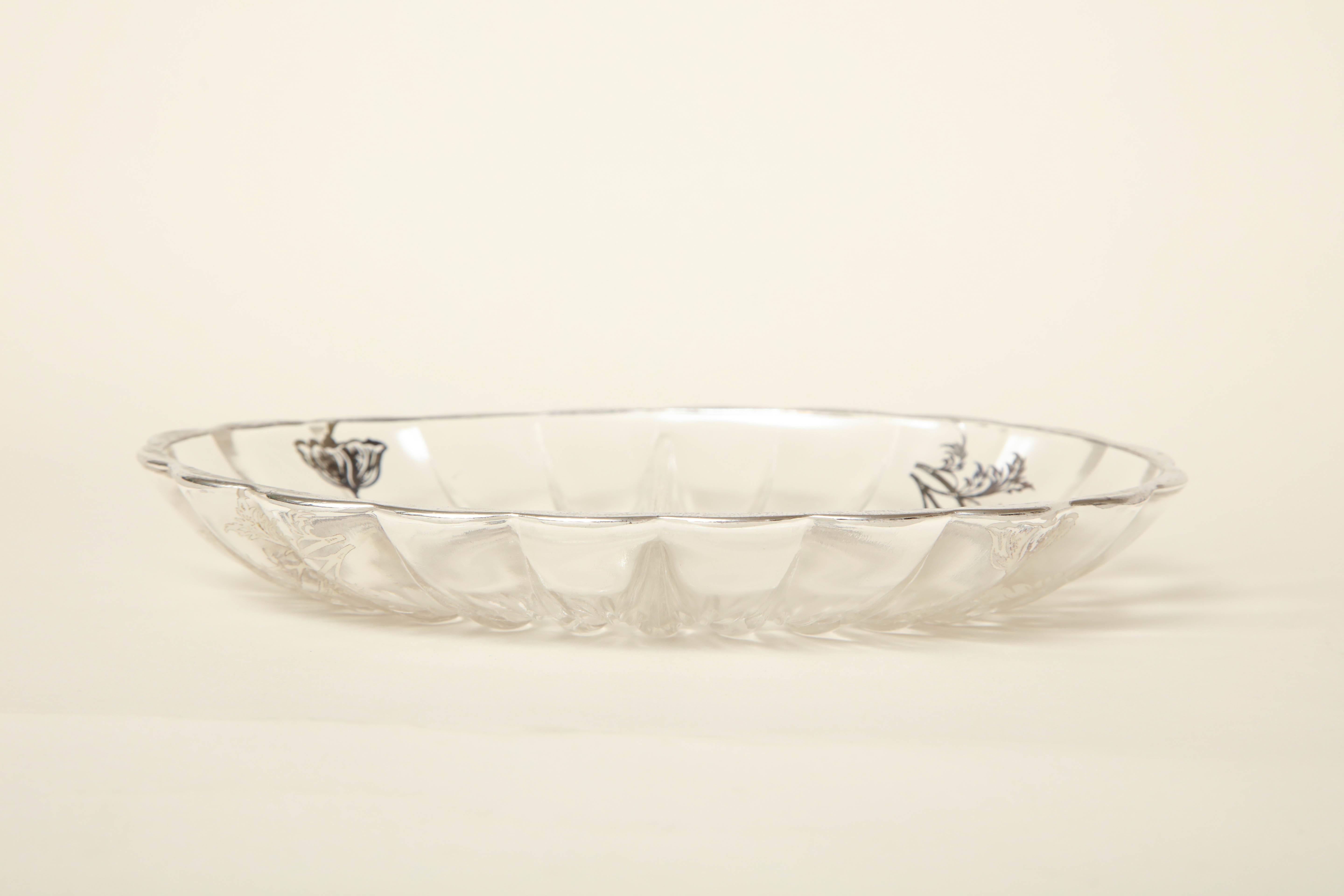 20th Century American Art Deco Glass Candy/Nut Dish For Sale