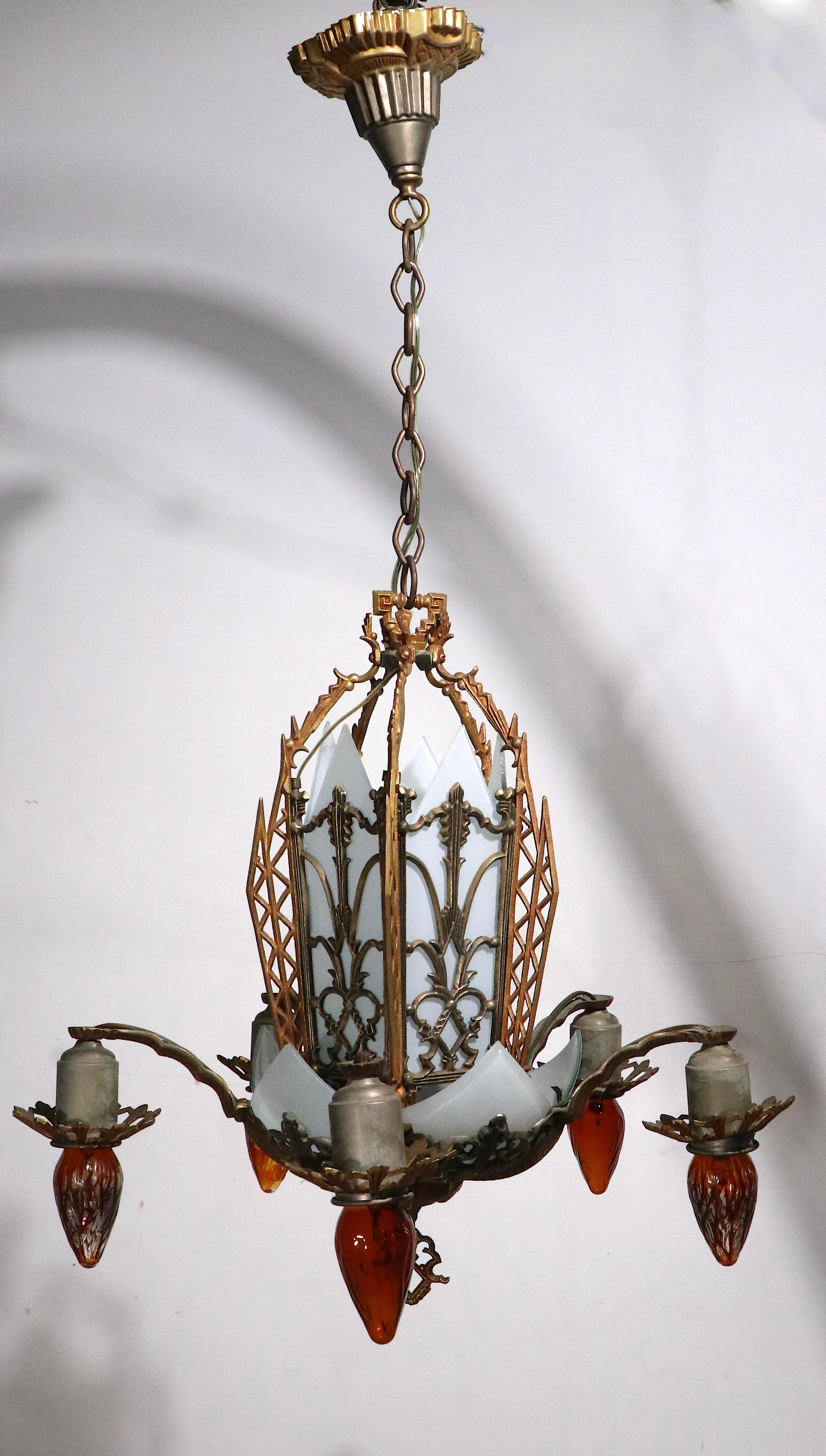 American Art Deco Chandelier, circa 1920-1930's In Good Condition For Sale In New York, NY