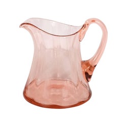Vintage American Art Deco Channeled Rose Colored Pitcher