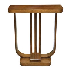 American Art Deco Console Table in Light Walnut, circa 1930s