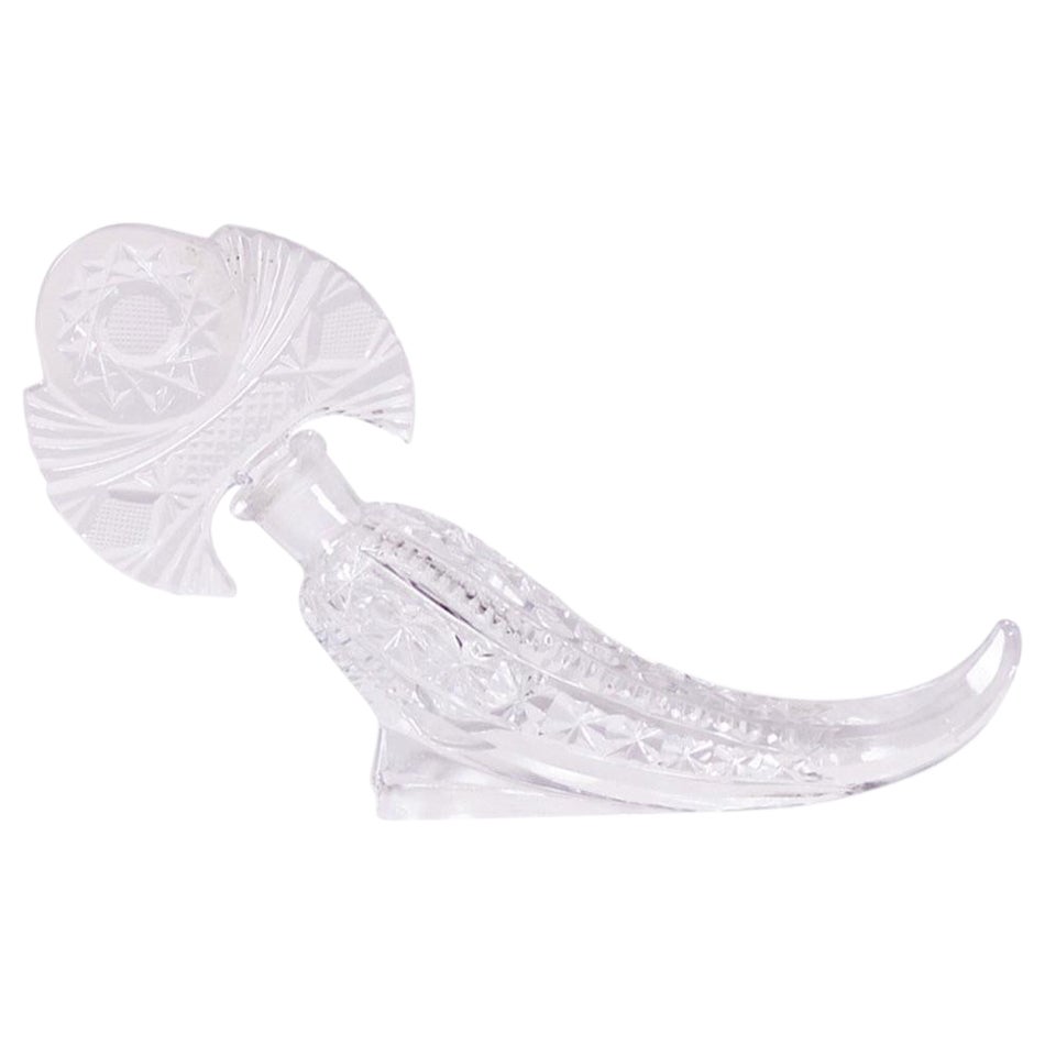 American Art Deco Cornucopia Crystal Perfume Bottle For Sale