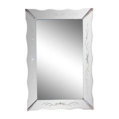 American Art Deco Etched Wall Mirror