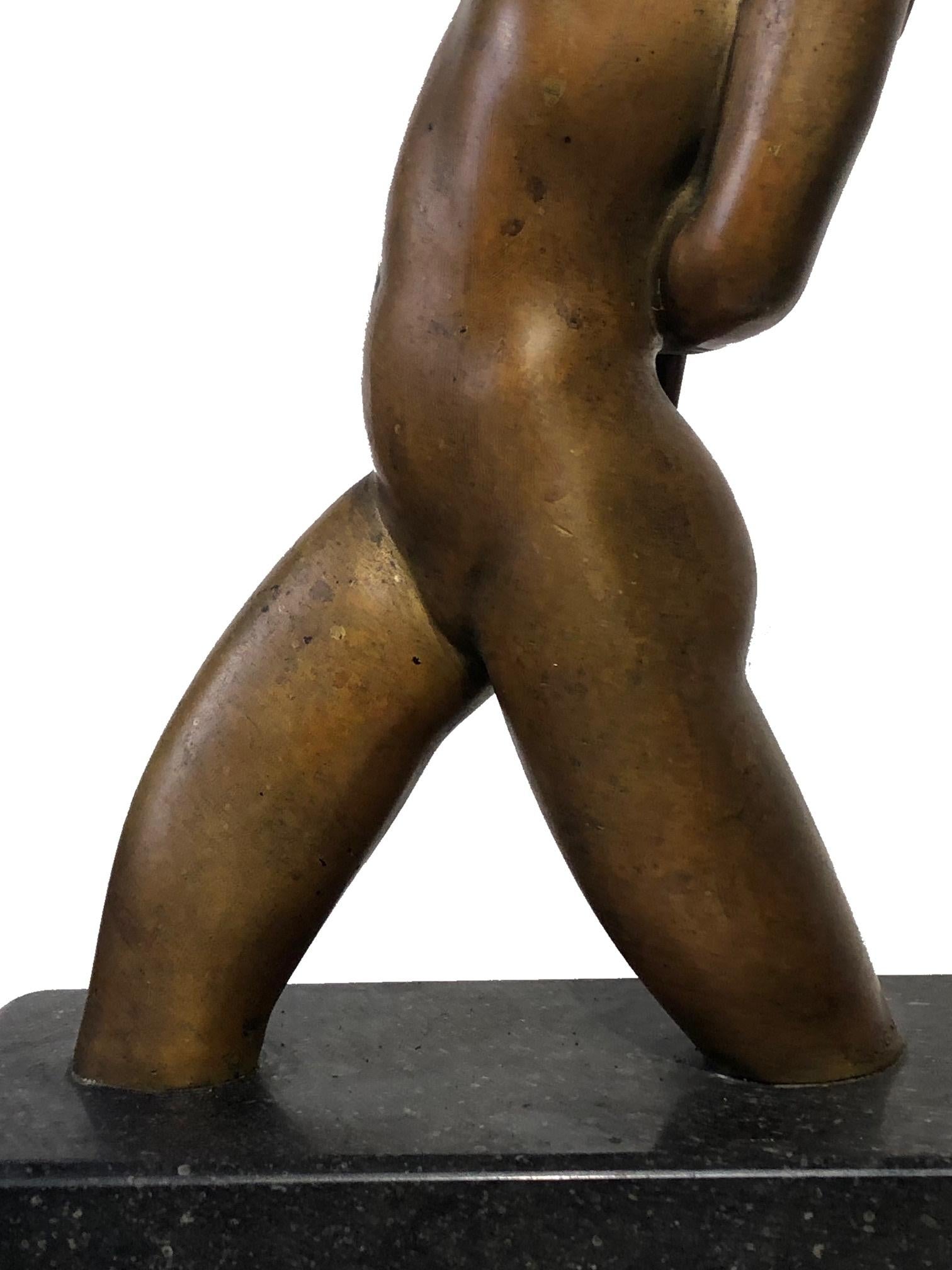 American Art Deco Female Nude Bronze Sculpture by Joseph C. Motto, ca. 1920s  In Good Condition For Sale In New York, NY