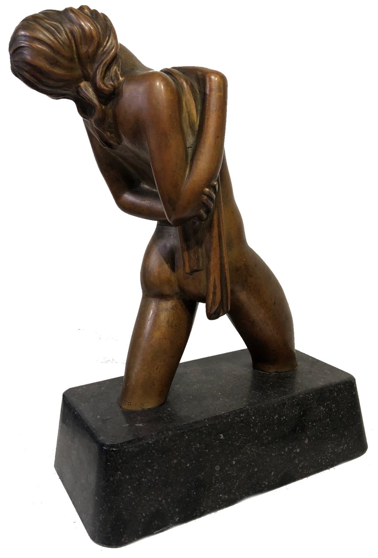 Sculpture américaine Art Déco d'une femme nue en bronze par Joseph C. Motto, vers 1920  Bon état - En vente à New York, NY
