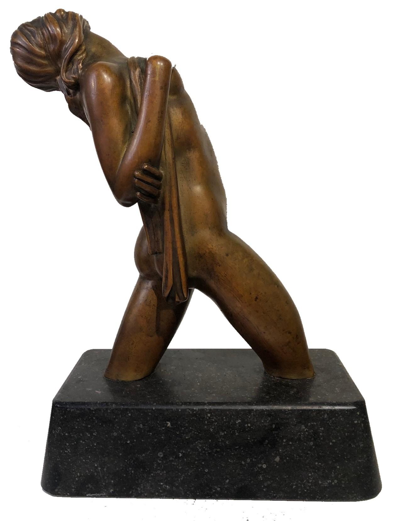 American Art Deco Female Nude Bronze Sculpture by Joseph C. Motto, ca. 1920s  For Sale 2