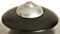 American Art Deco/Folk Art Aluminum, Bakelite and Black Painted Wood Table Lamp