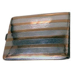 American Art Deco Gold and Sterling Silver Cigarette Case, circa 1930