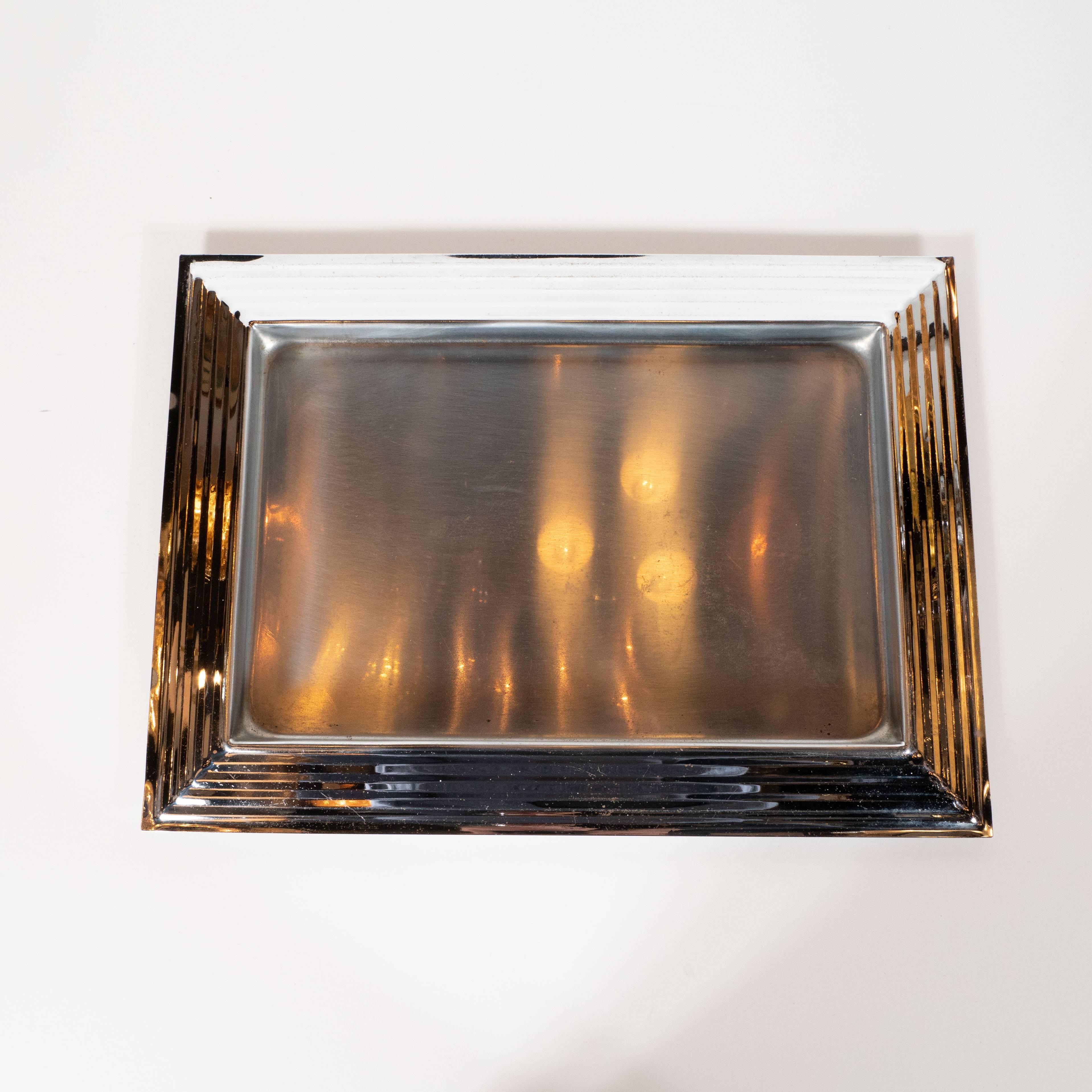 American Art Deco Machine Age Chrome Bar Tray by The Revere Company 1
