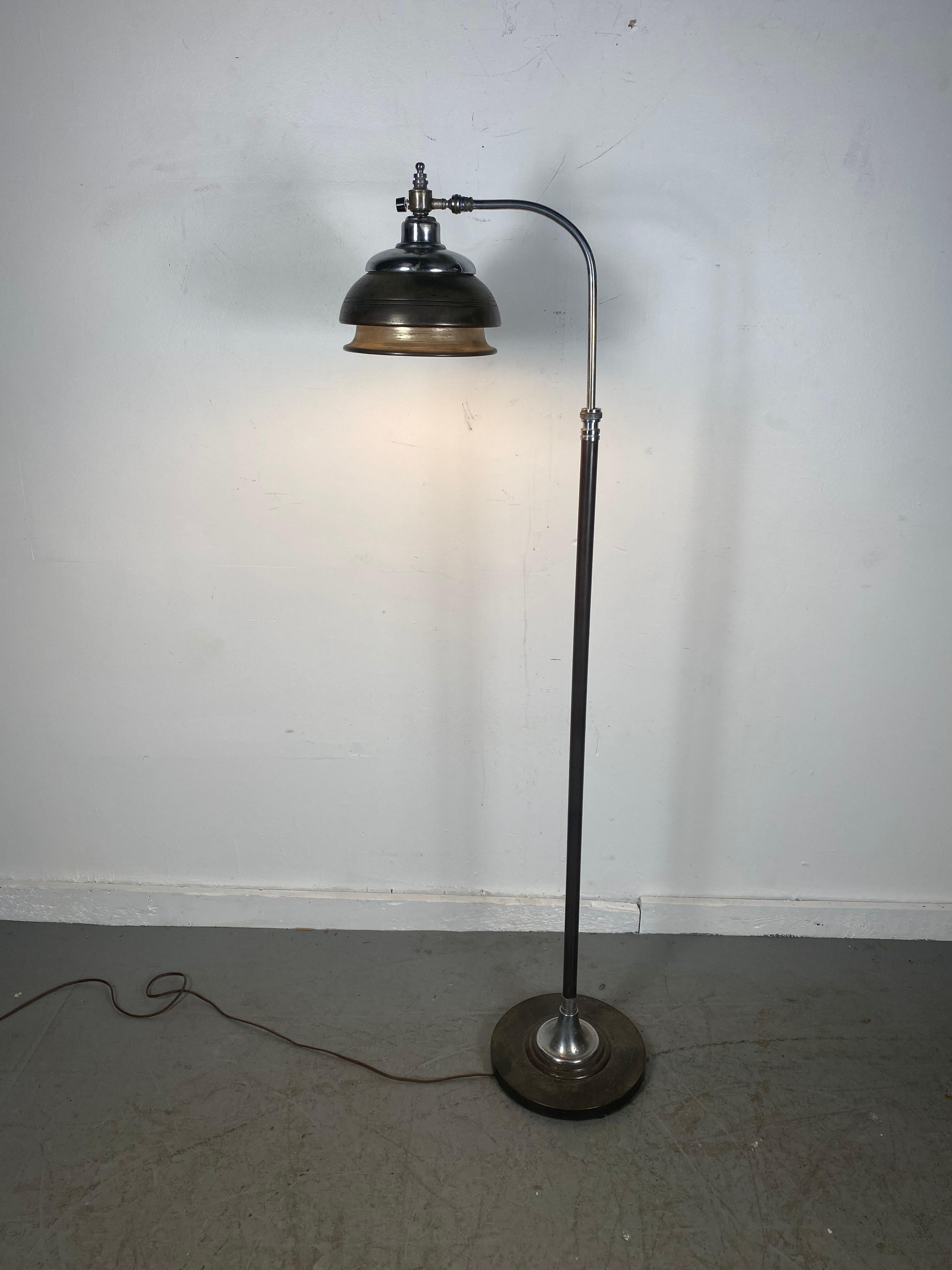 Metal American Art Deco / Machine Age Floor Lamp by Markel Co
