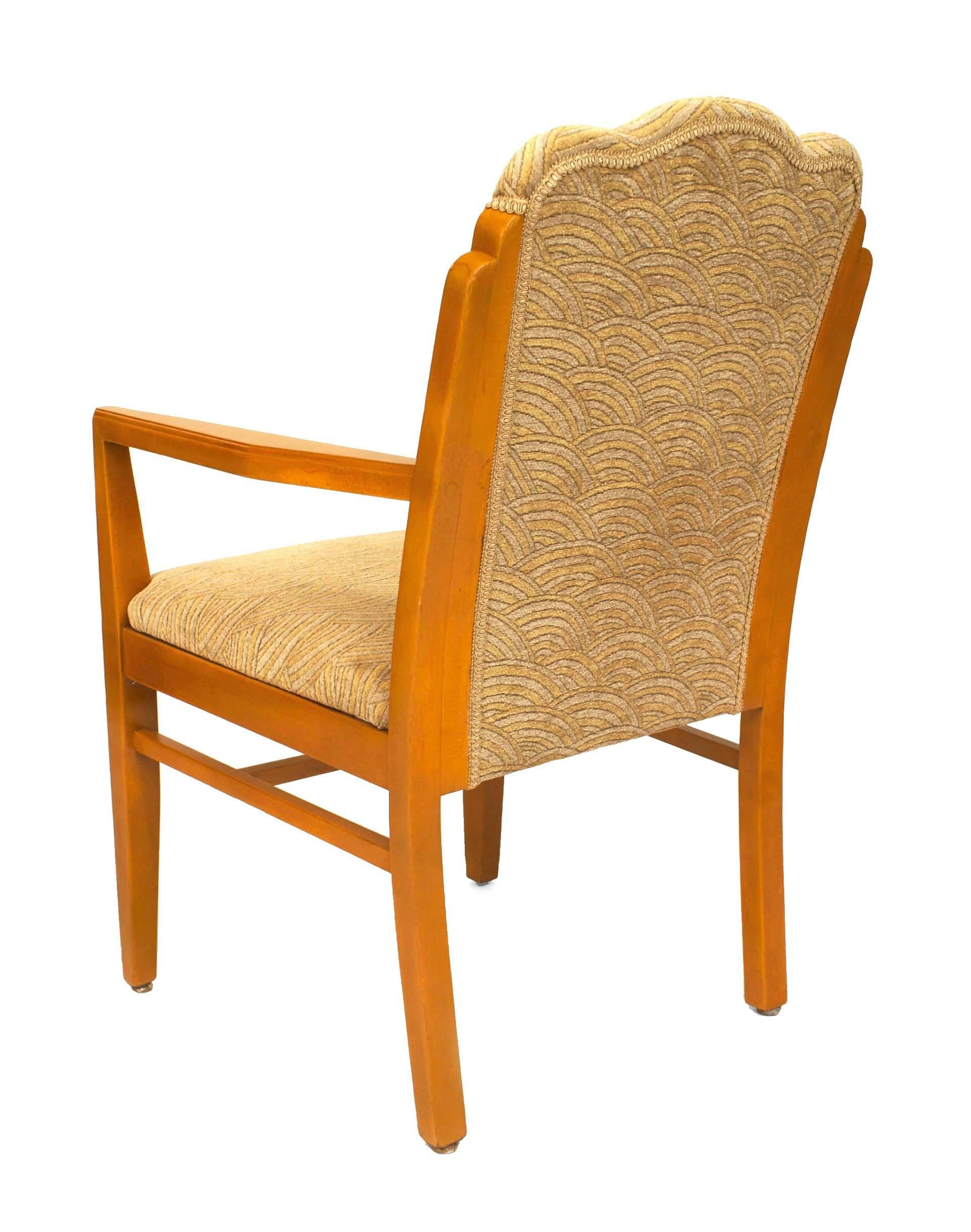 20th Century 32 American Art Deco Scalloped Arm Chairs