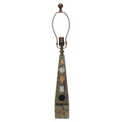 American Art Deco Marble Obelisk Lamp