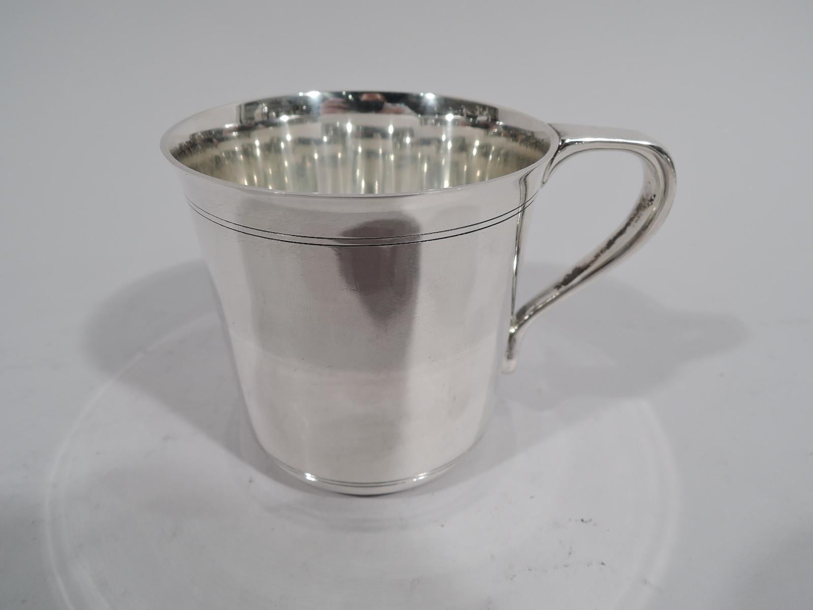 American Art Deco Modern Sterling Silver Baby Cup by Tiffany In Excellent Condition In New York, NY