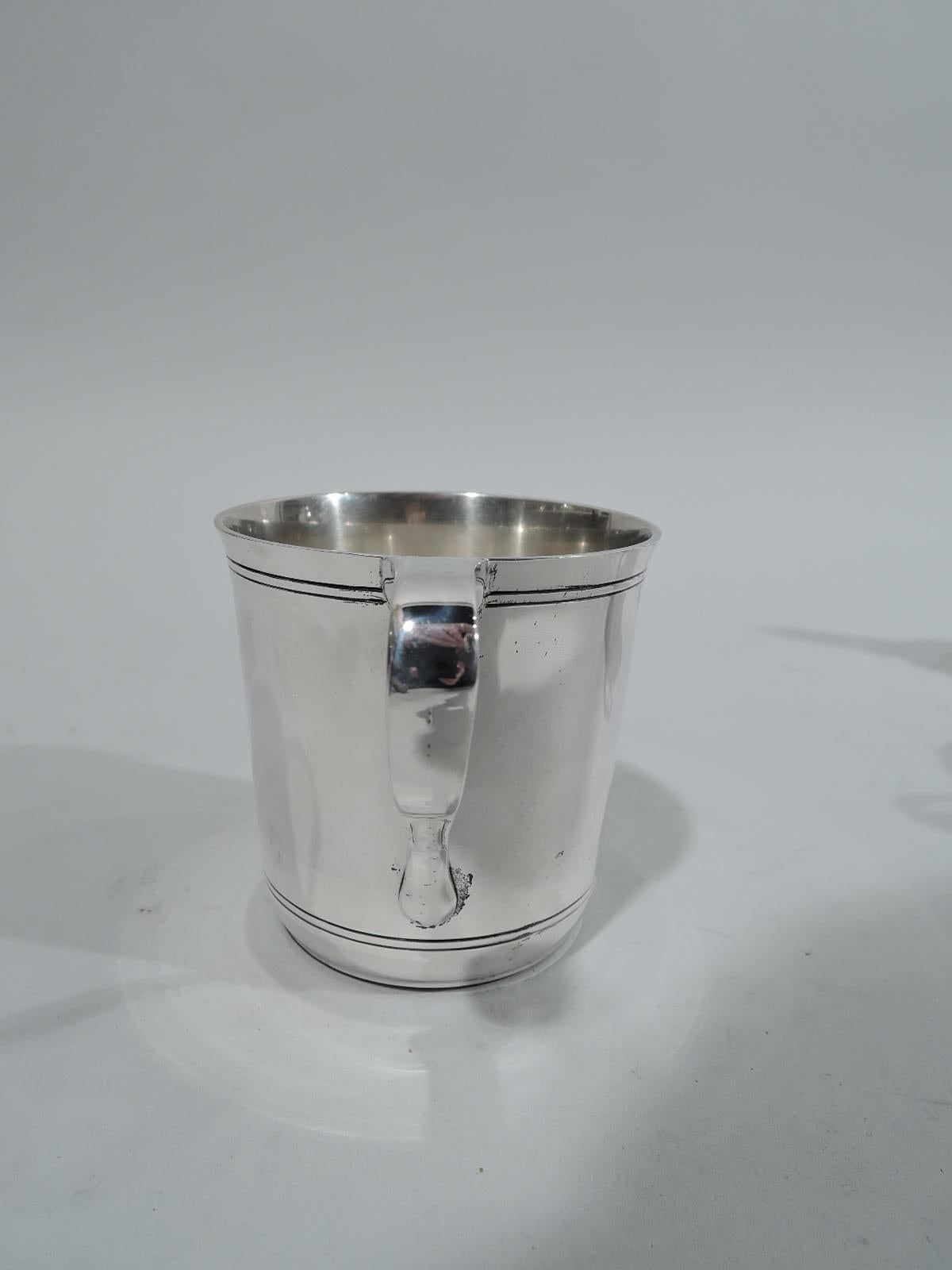 20th Century American Art Deco Modern Sterling Silver Baby Cup by Tiffany