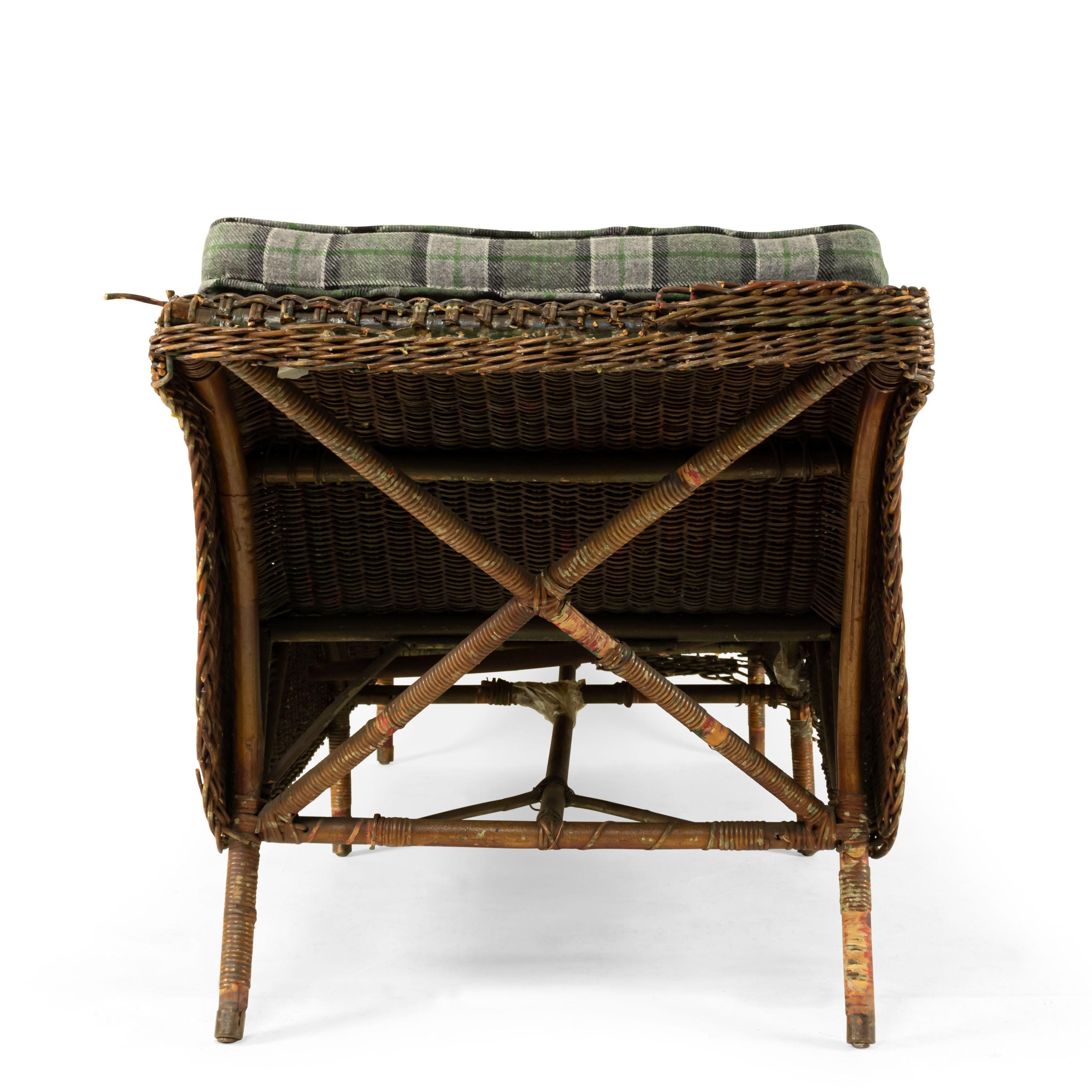 Récamier américain Art Déco en osier naturel Bon état - En vente à Queens, NY