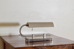 American Art Deco Period Chrome Plated Desk Lamp, ca. 1930-1940