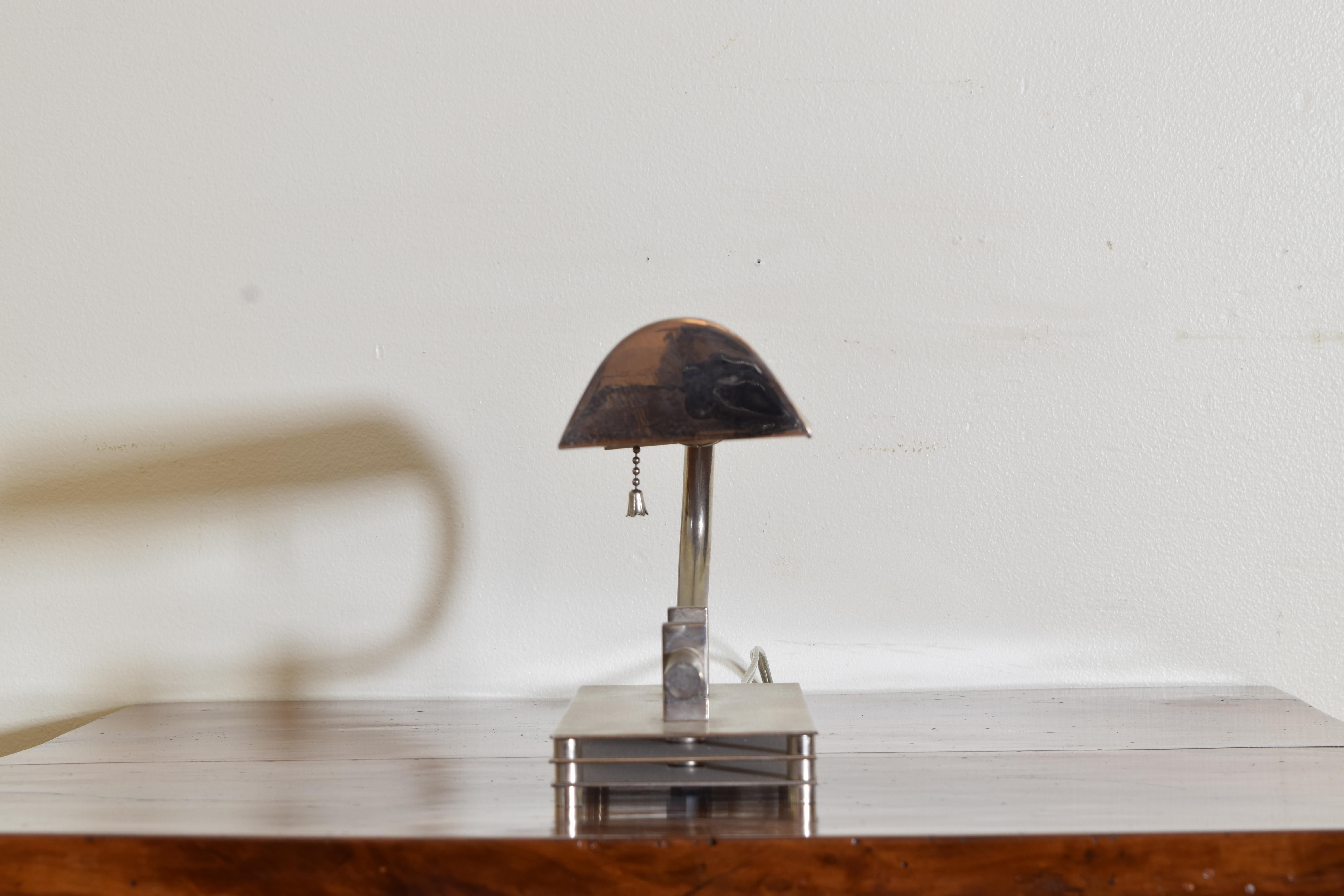 Lámpara de escritorio americana cromada de la época Art Déco, ca. 1930-1940 Chapado en venta
