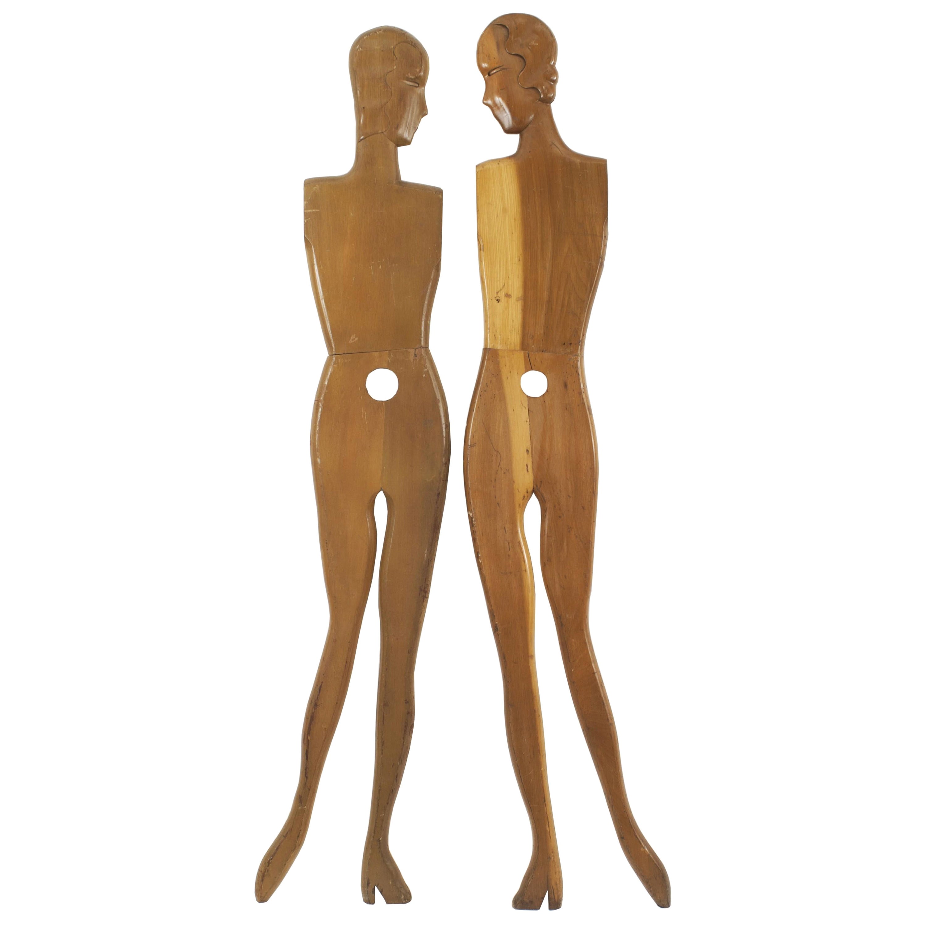 American Art Deco Pine Mannequins For Sale