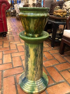 American Art Deco Pottery Vase Pedestal