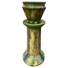 Vintage American Art Deco Pottery Vase Pedestal