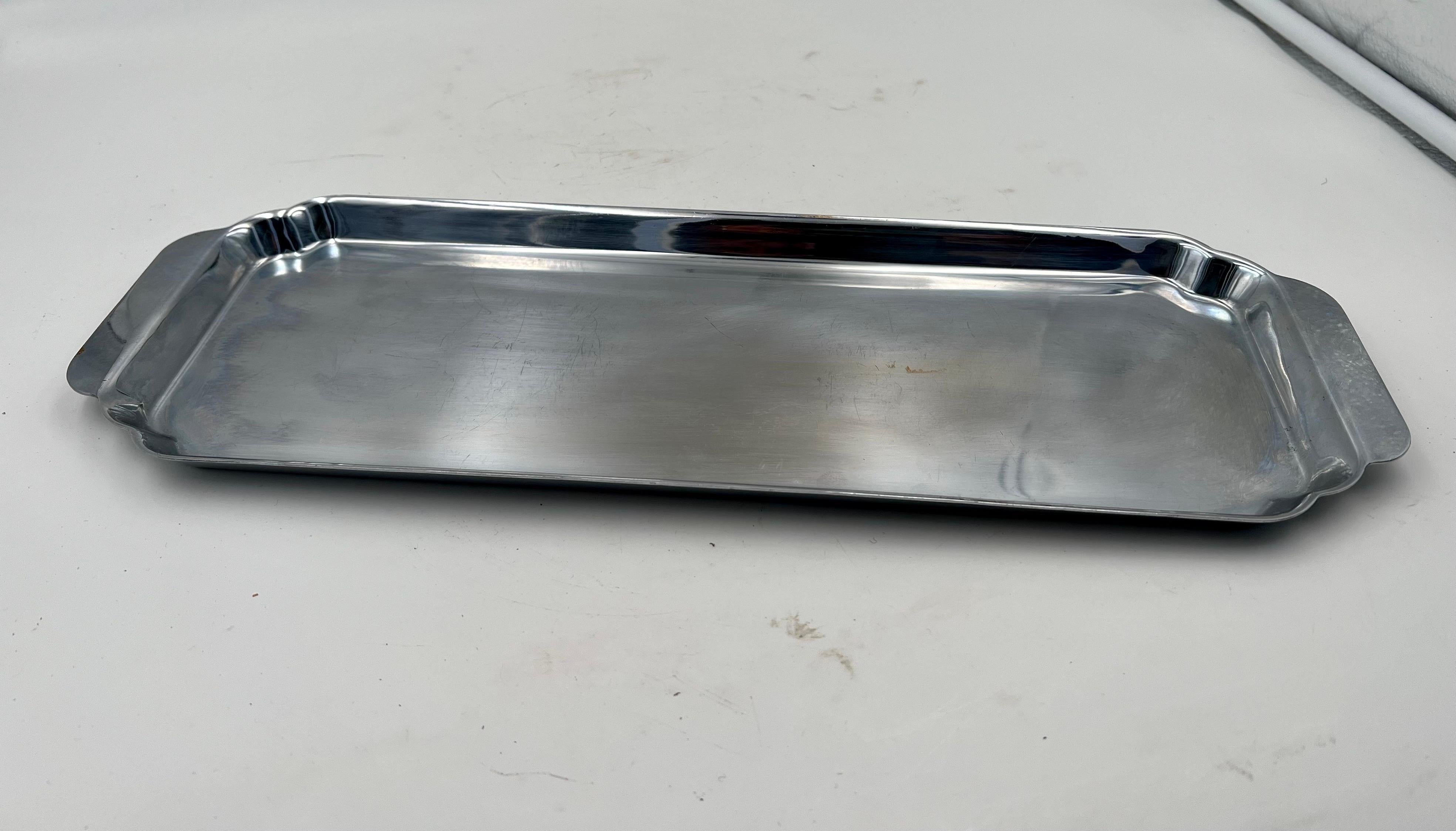American Art Deco Rare Chrome Plated Serving Tray by Chase In Good Condition In San Diego, CA