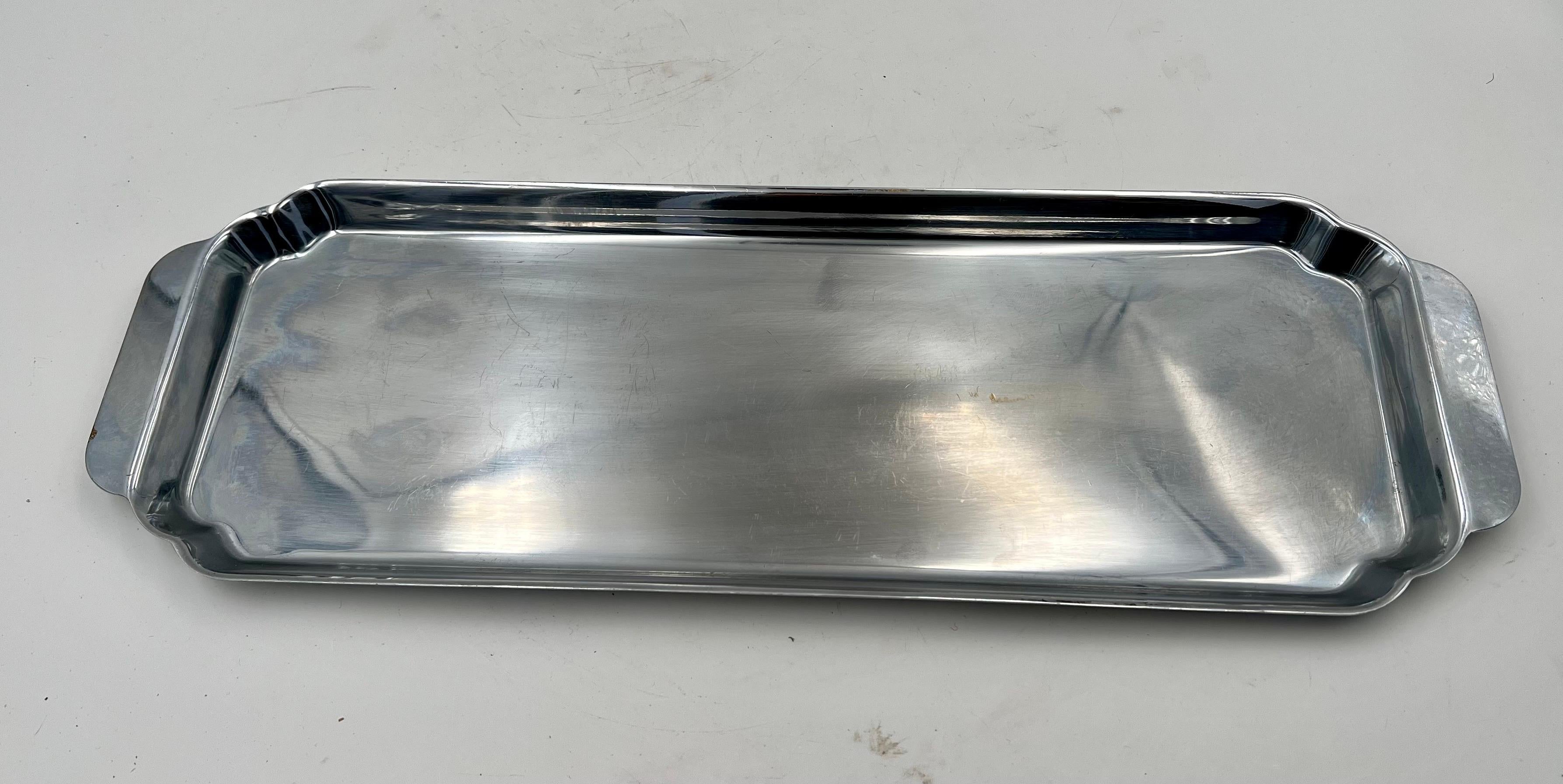 20th Century American Art Deco Rare Chrome Plated Serving Tray by Chase