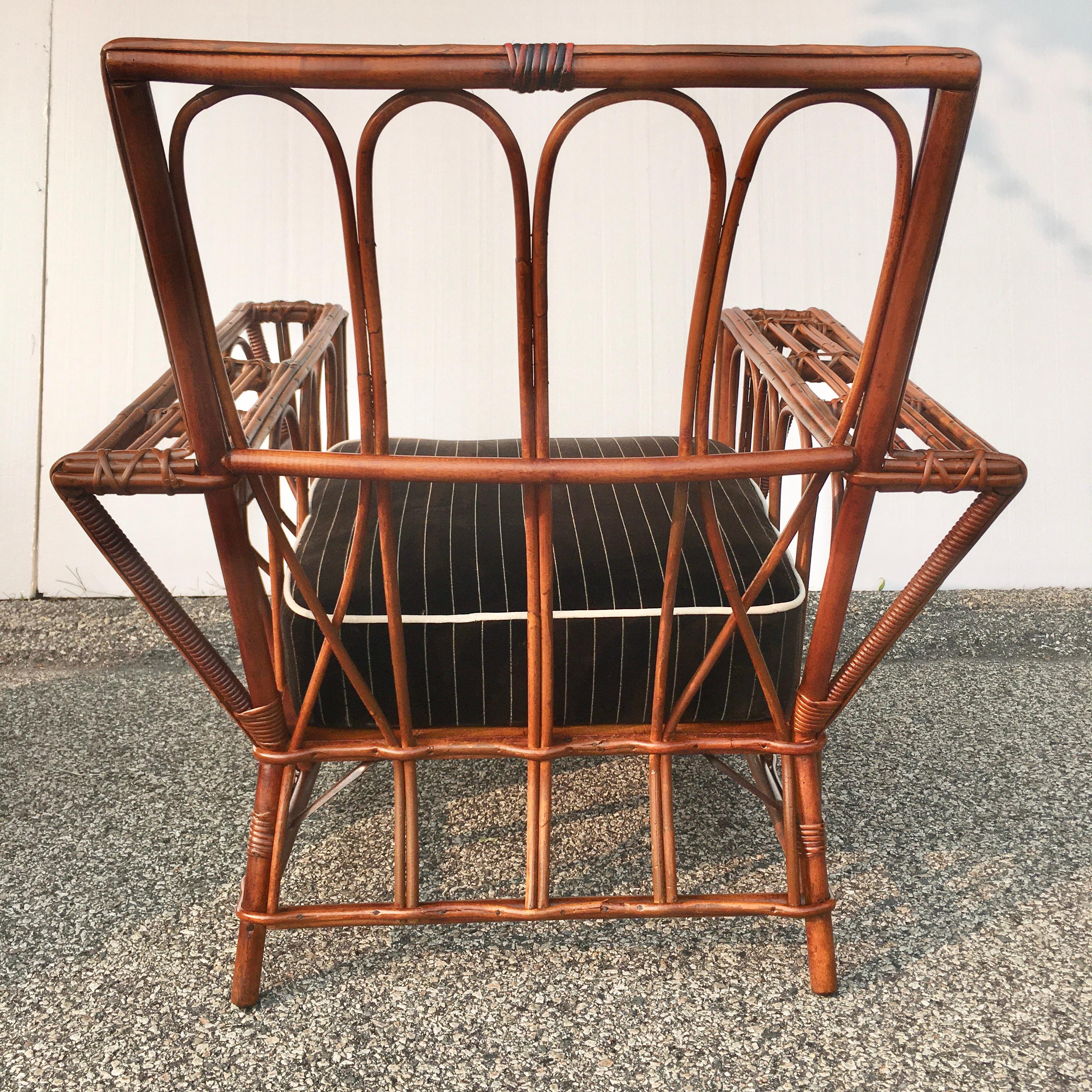 Canapé et fauteuil en rotin Art Déco américain en vente 8