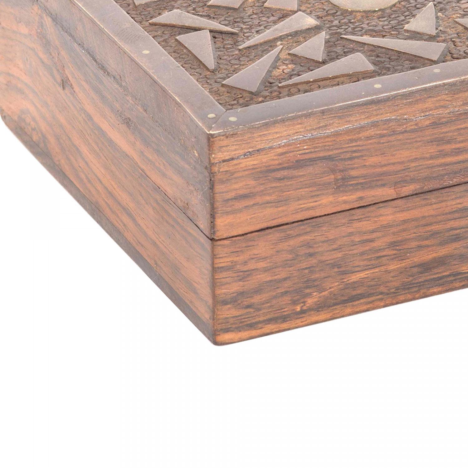 Amerikanische Art Déco-Box aus Palisanderholz und Messing (Art déco) im Angebot