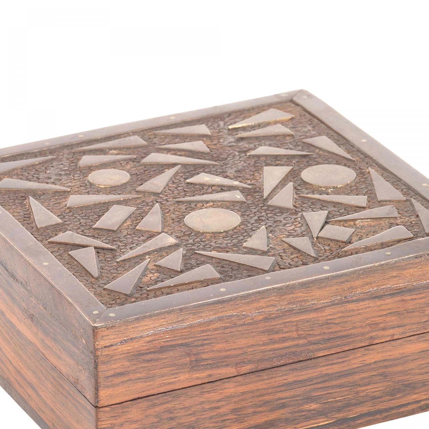 Amerikanische Art Déco-Box aus Palisanderholz und Messing (amerikanisch) im Angebot