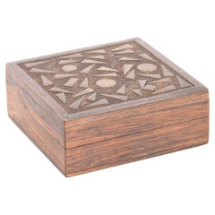 American Art Deco Rosewood and Brass Box